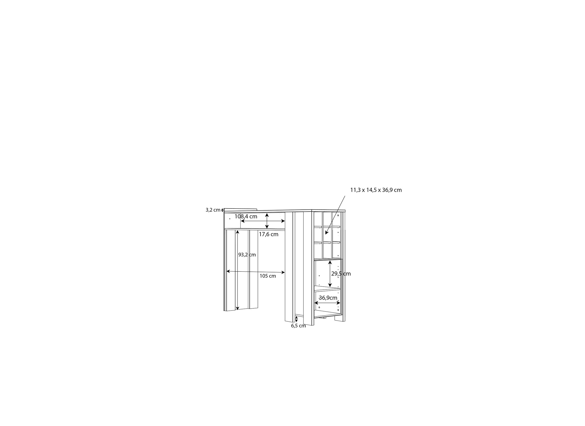 Bartafel Clif 152x47cm - meubelplaat - old wood/beton