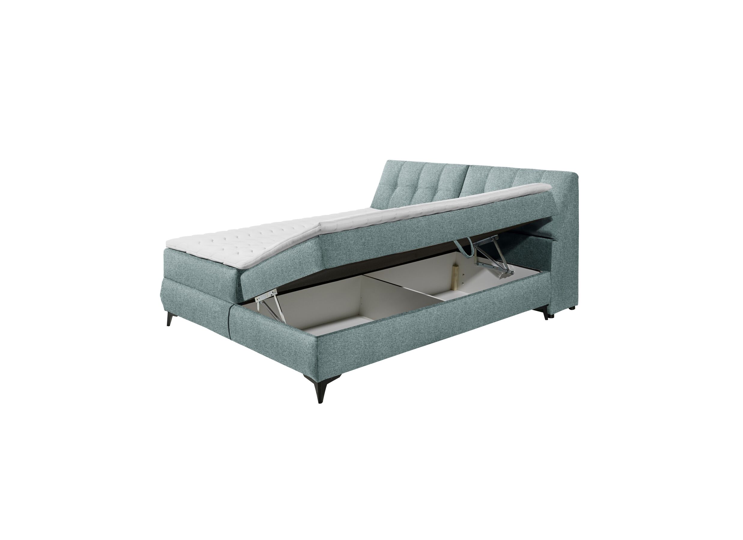 Indeling - Bedbox Atlantis 180x200cm met opbergruimte stof munt