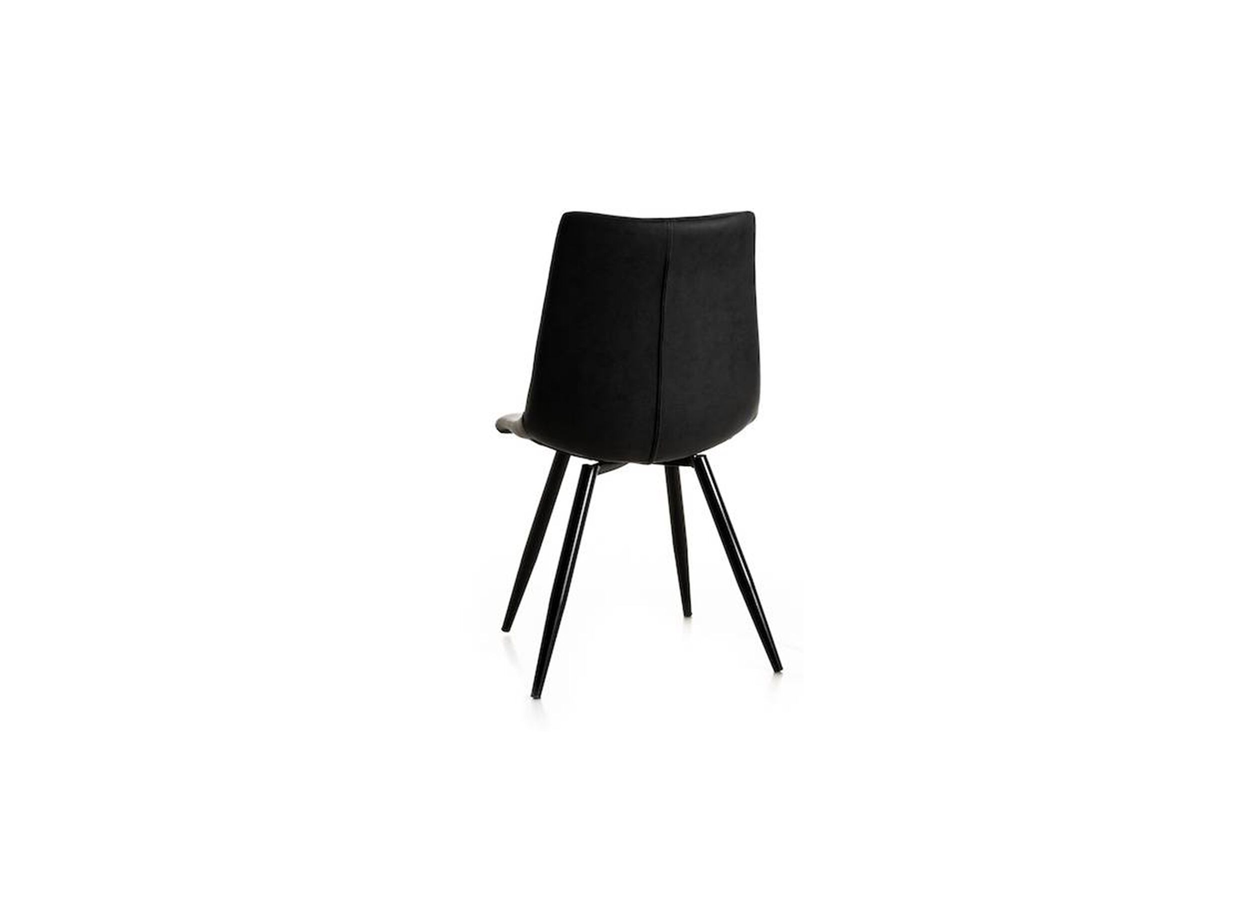 Detailfoto - Stoel 45x63x87cm - lederlook - zwart