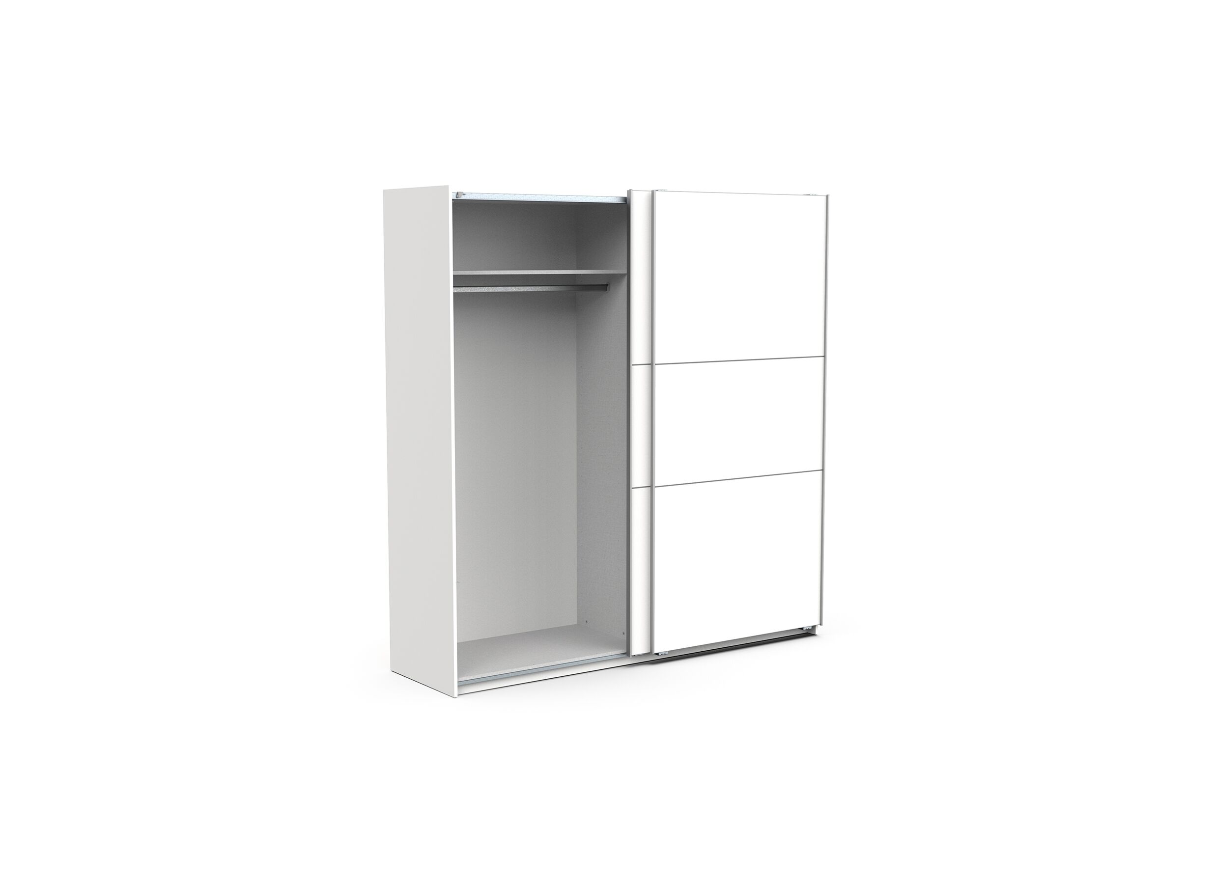 Armoire à portes coulissantes Ghost 195cm - décor - blanc