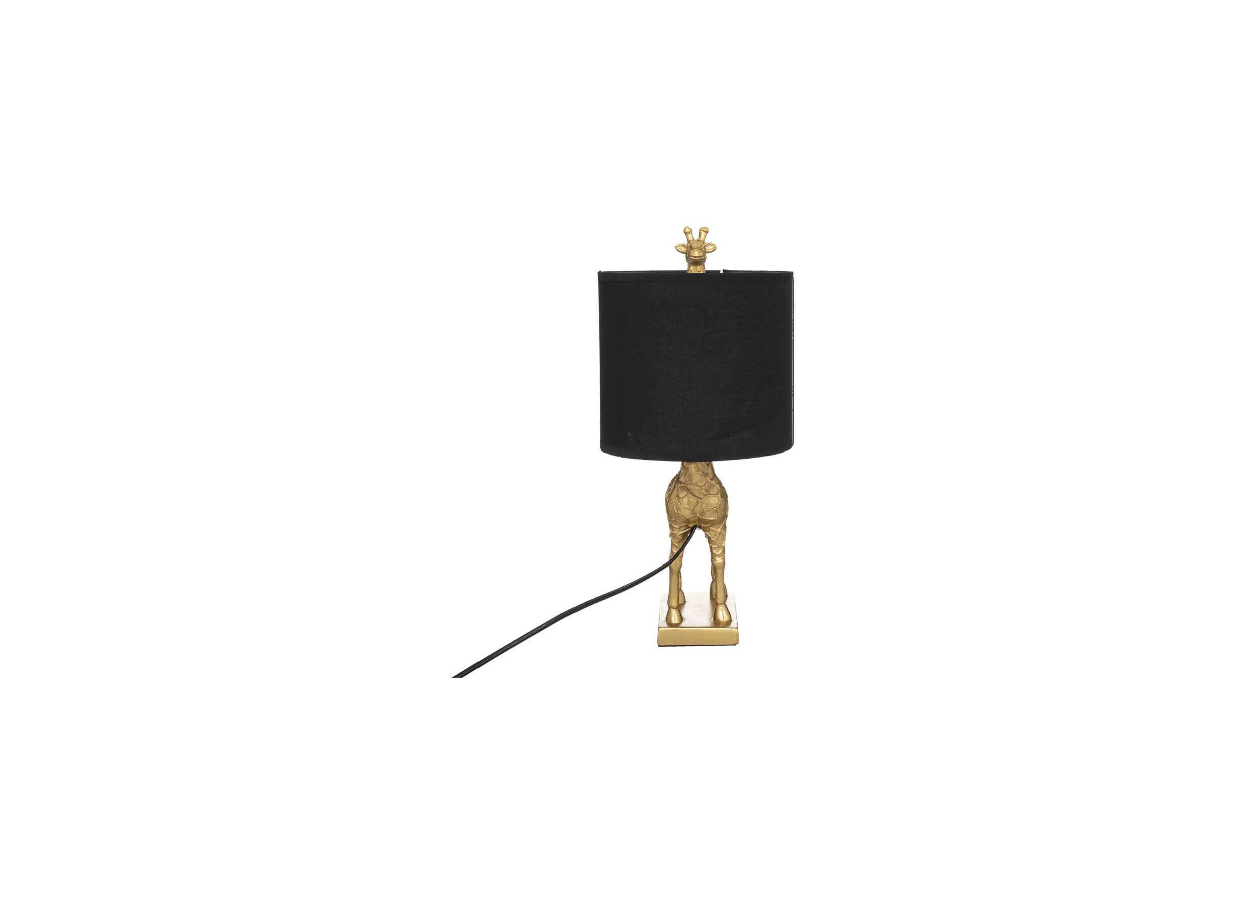 Aperçu - Lampe de table Girafe E27 H42cm - métal & polystone - or/noir
