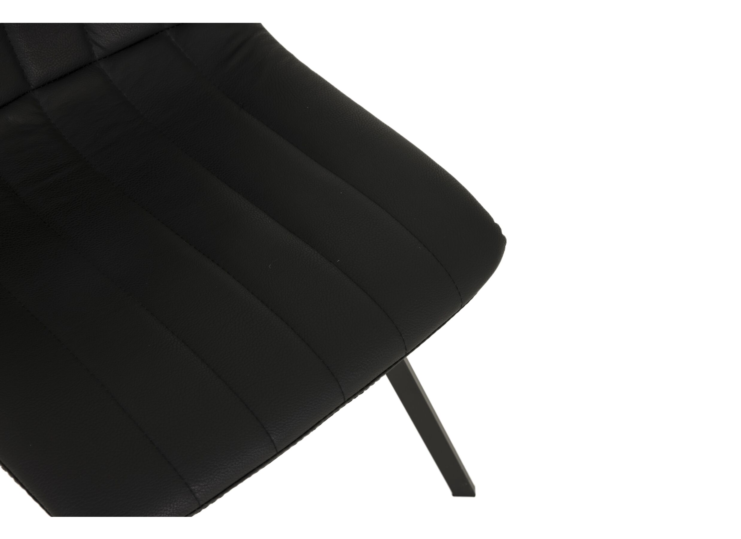 Stoel S190 45,5x56x87,5cm - lederlook - zwart