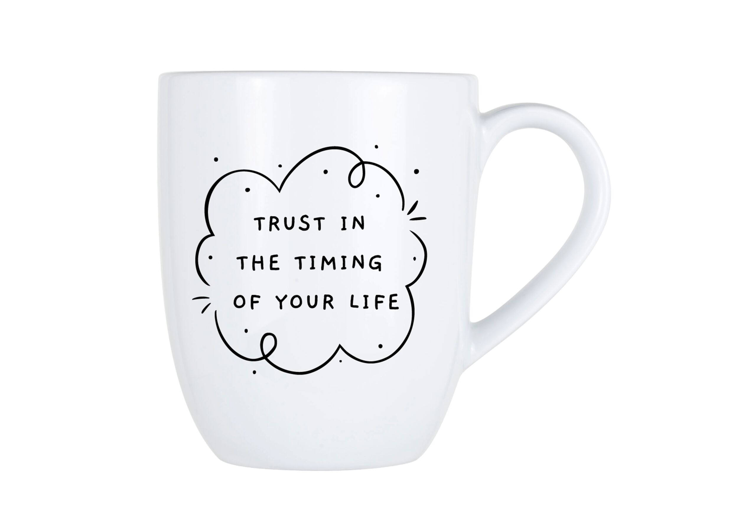 Mok Cosy Trust the timing 53cl - porselein - wit - Mok Cosy Trust the timing 53cl - porselein - wit