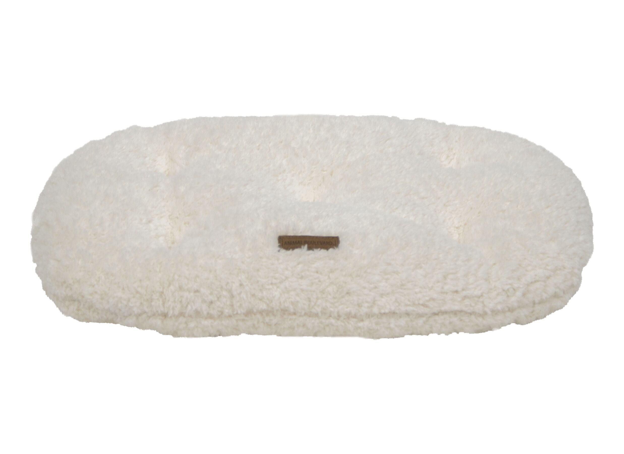 Plus Important - Coussin pour chien Curl Plush Ovale XS 55x40x7cm - polyester - blanc