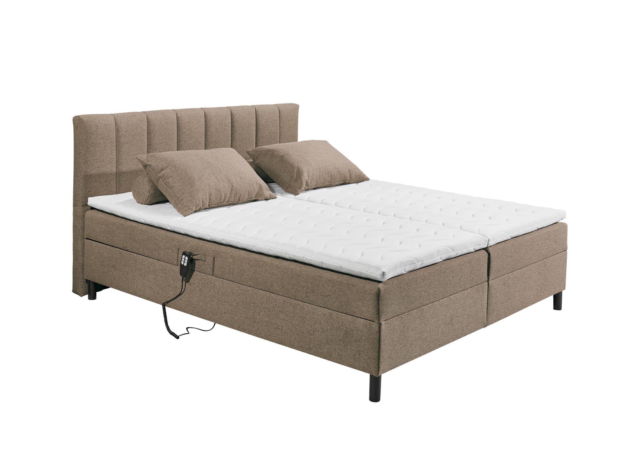 Overzichtsfoto - Bedbox Miralindo 180x200cm - stof - bruin elektrisch