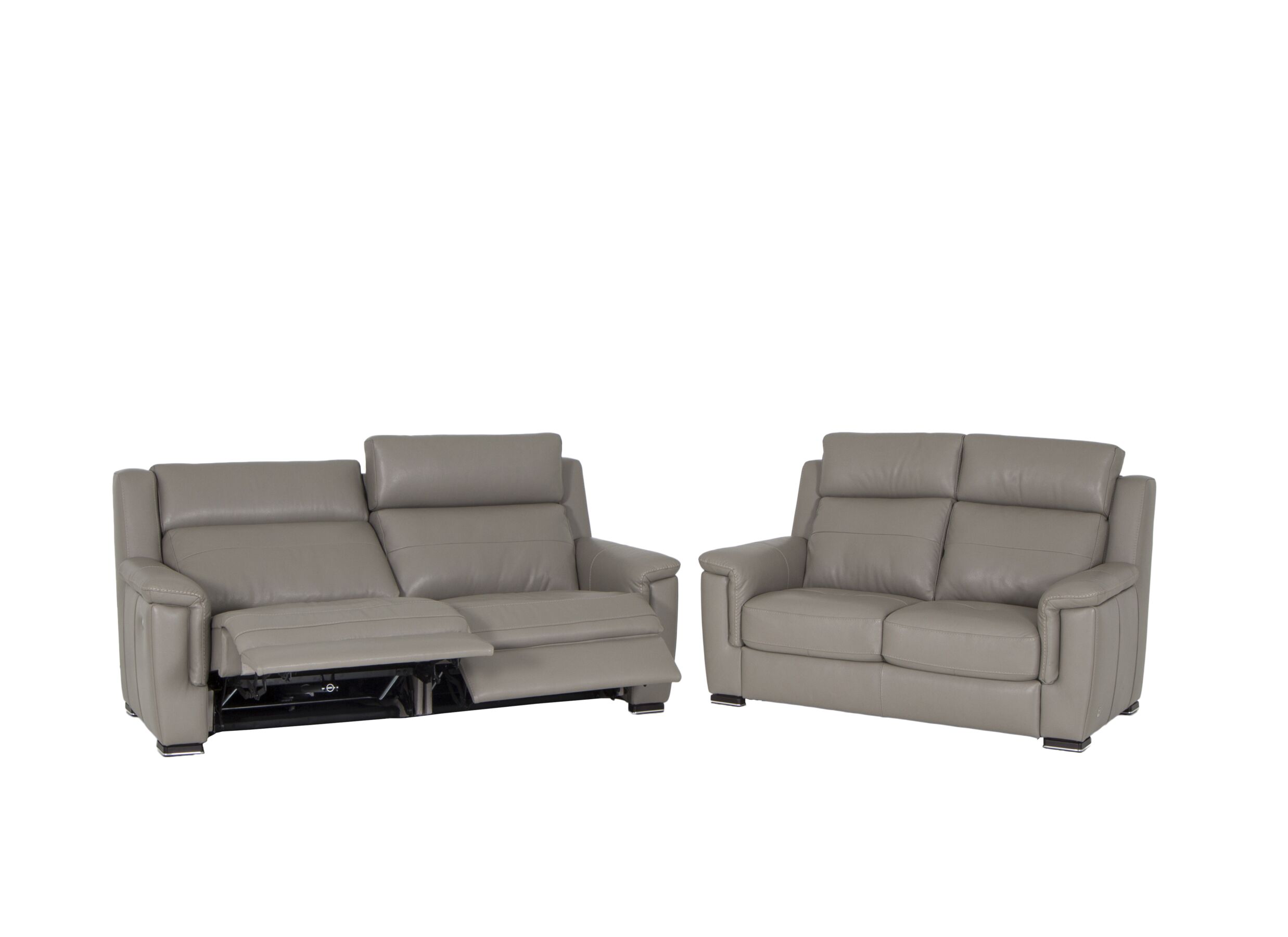 Maxim 3+2-zit - leder - grijs met relax