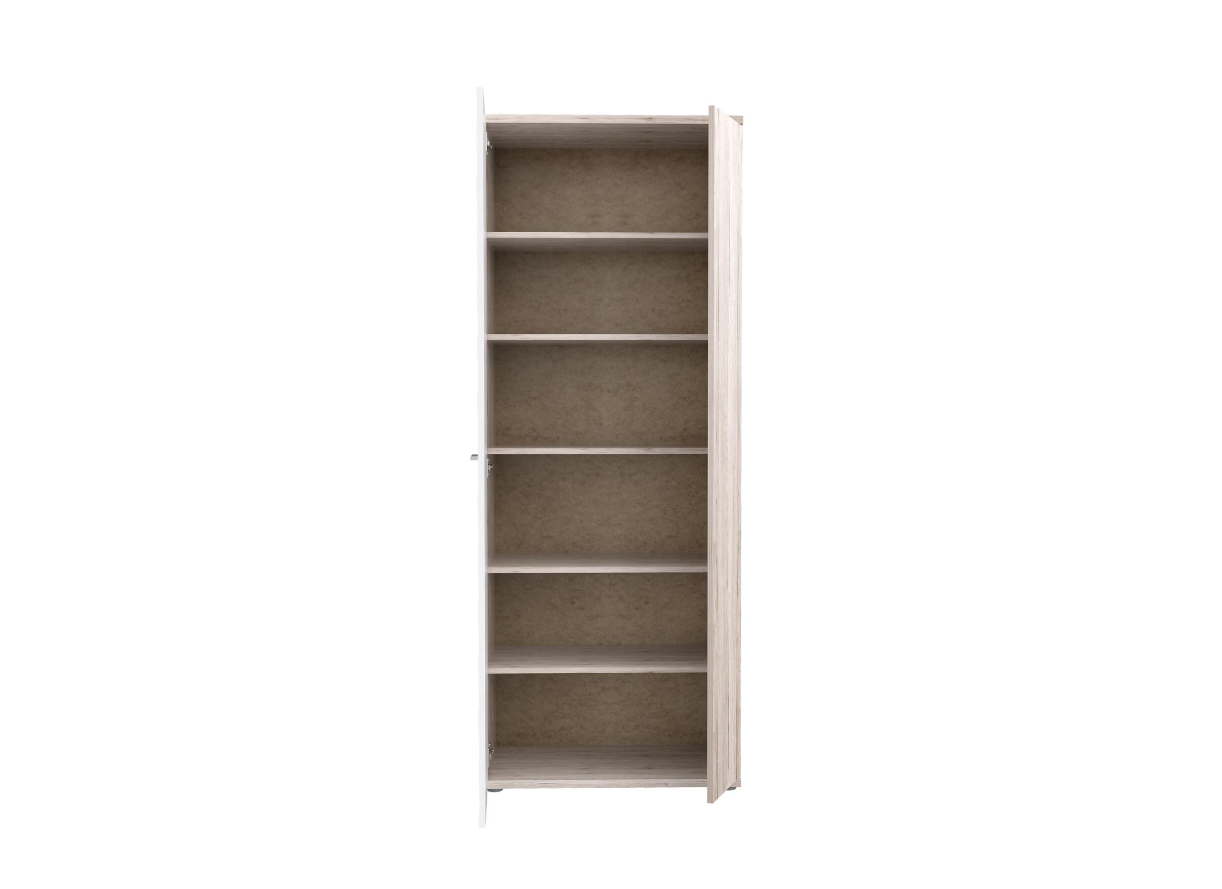 Schoenenkast 69x35x179cm - meubelplaat - zand eik/wit
