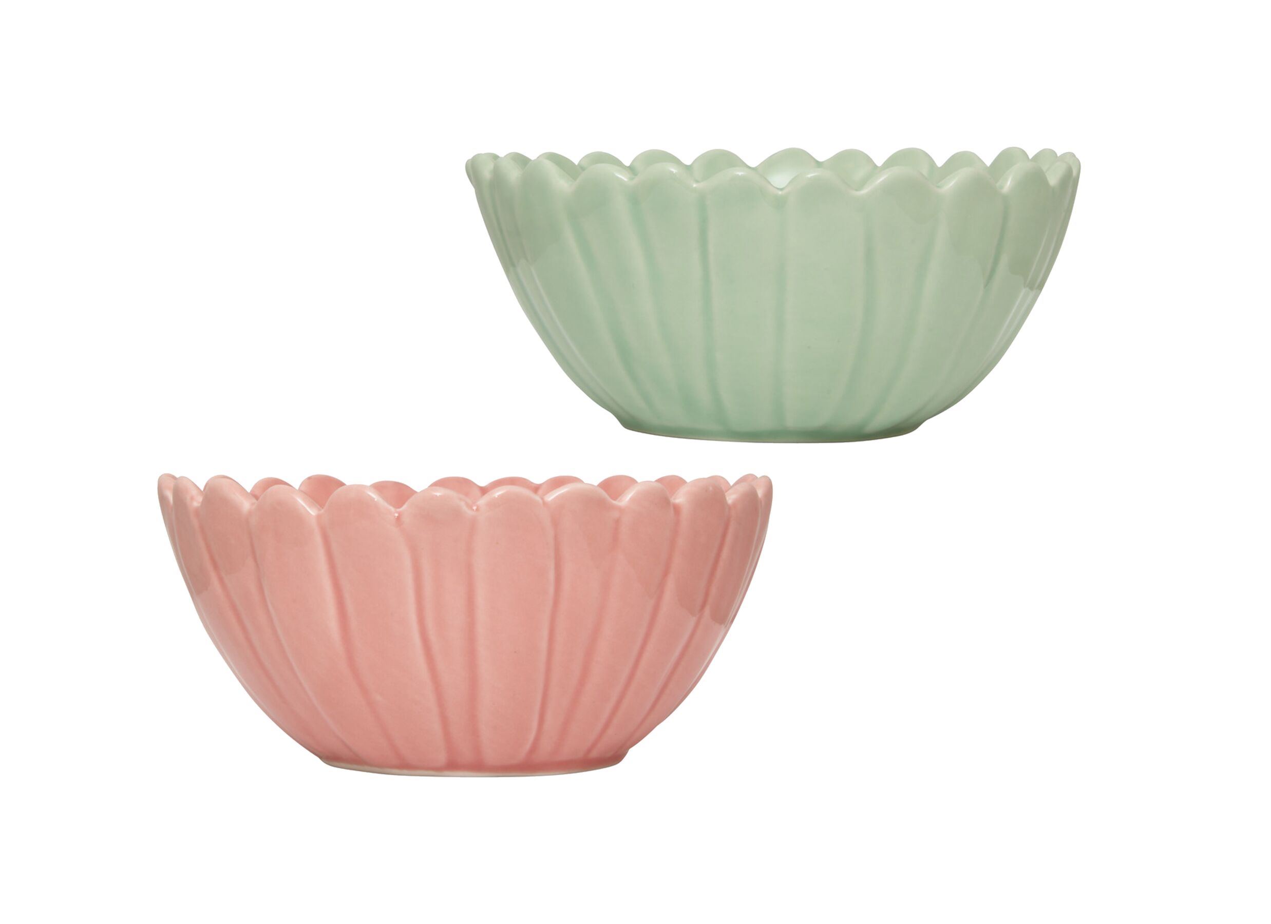 Aperçu - Bol Fleurs 15x7cm - grès - rose & vert