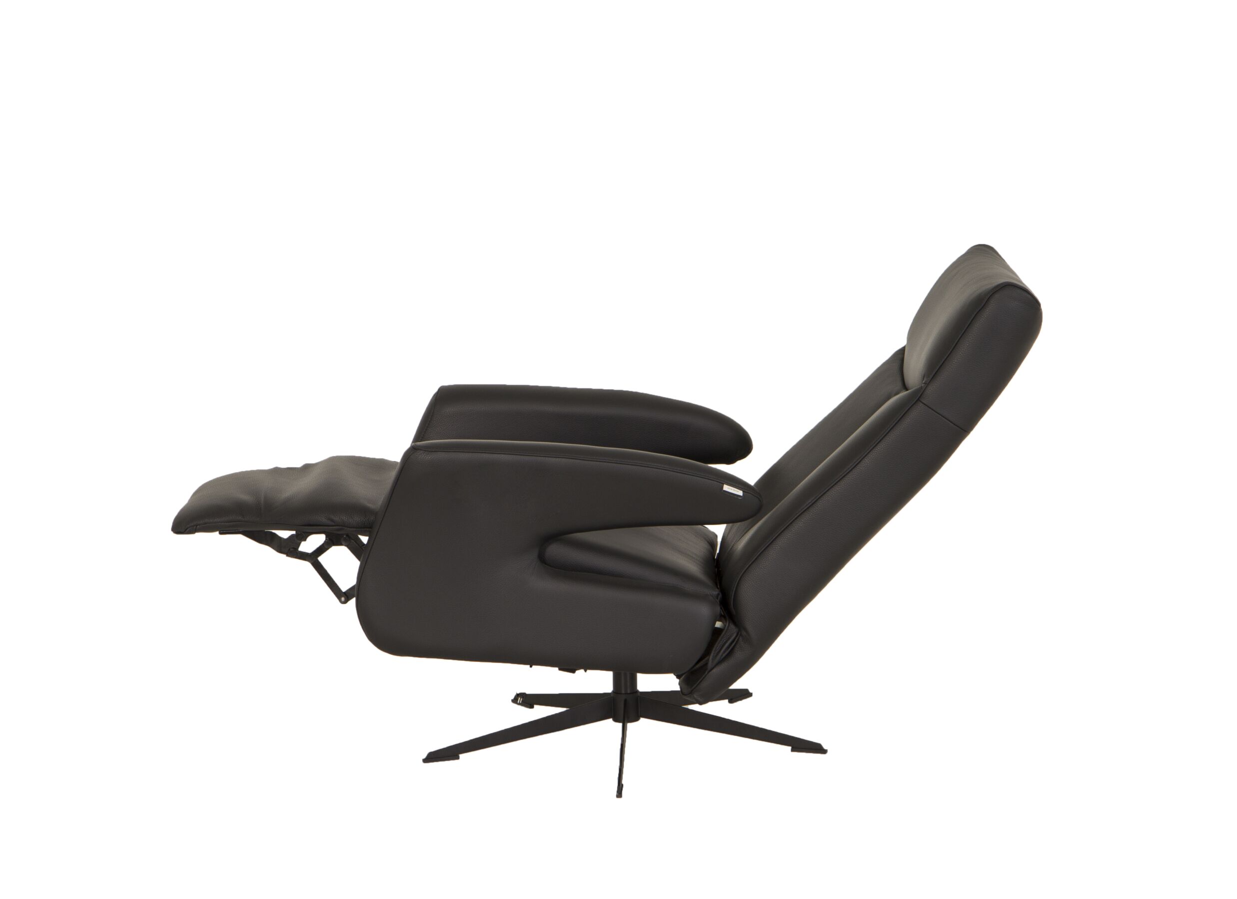 Relaxzetel 8001 elektrisch - leder - zwart