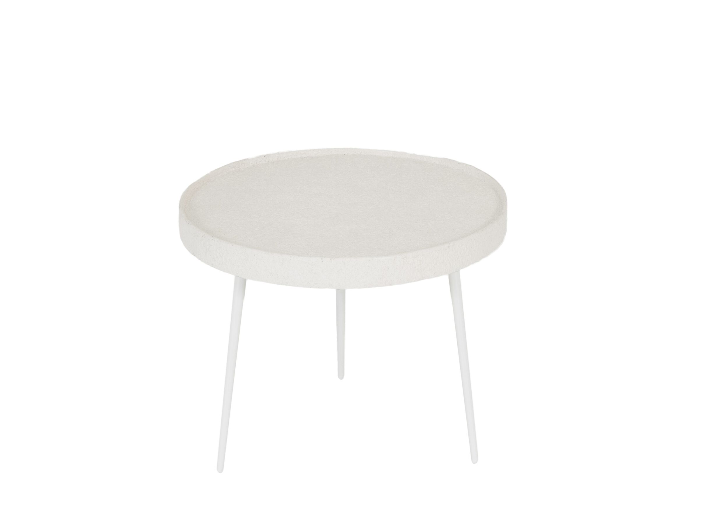 Table basse Rhea poudre de marbre recyclé ronde Ø50cm - Table basse Rhea Ø50cm - poudre de marbre recyclé - blanc