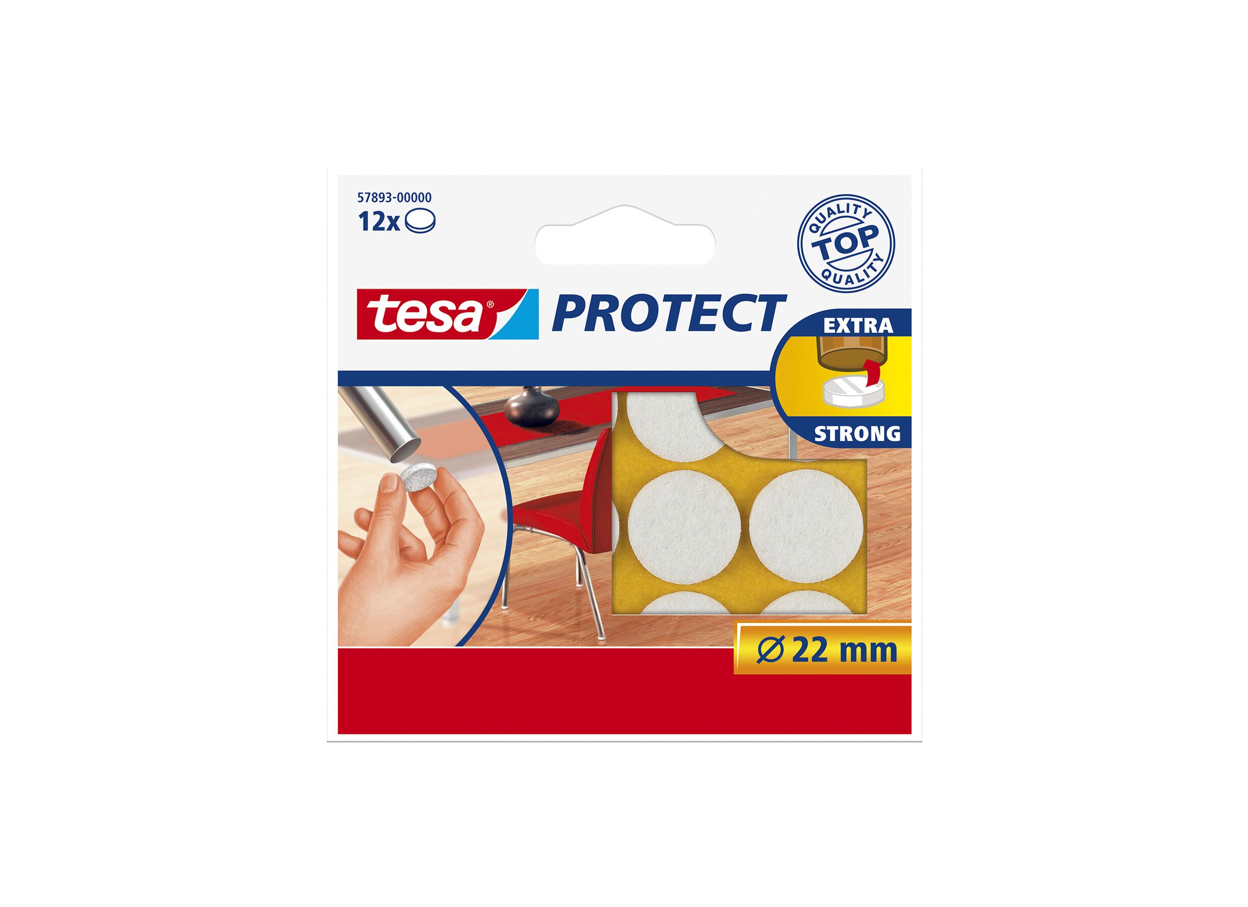 Beschermviltjes tesa Ø2,2cm wit