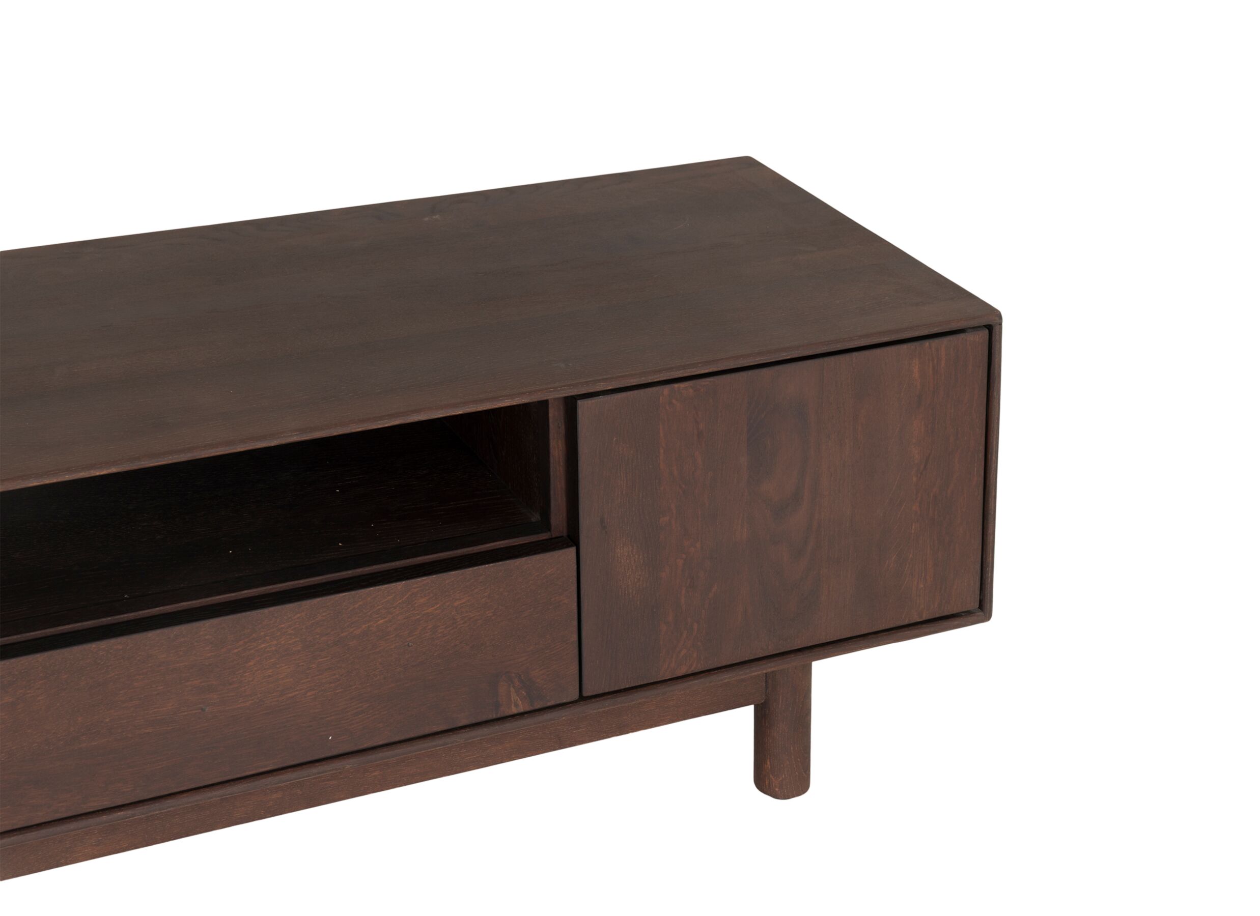 Detailfoto - Tv-meubel Fall 150cm - eik massief - bruin