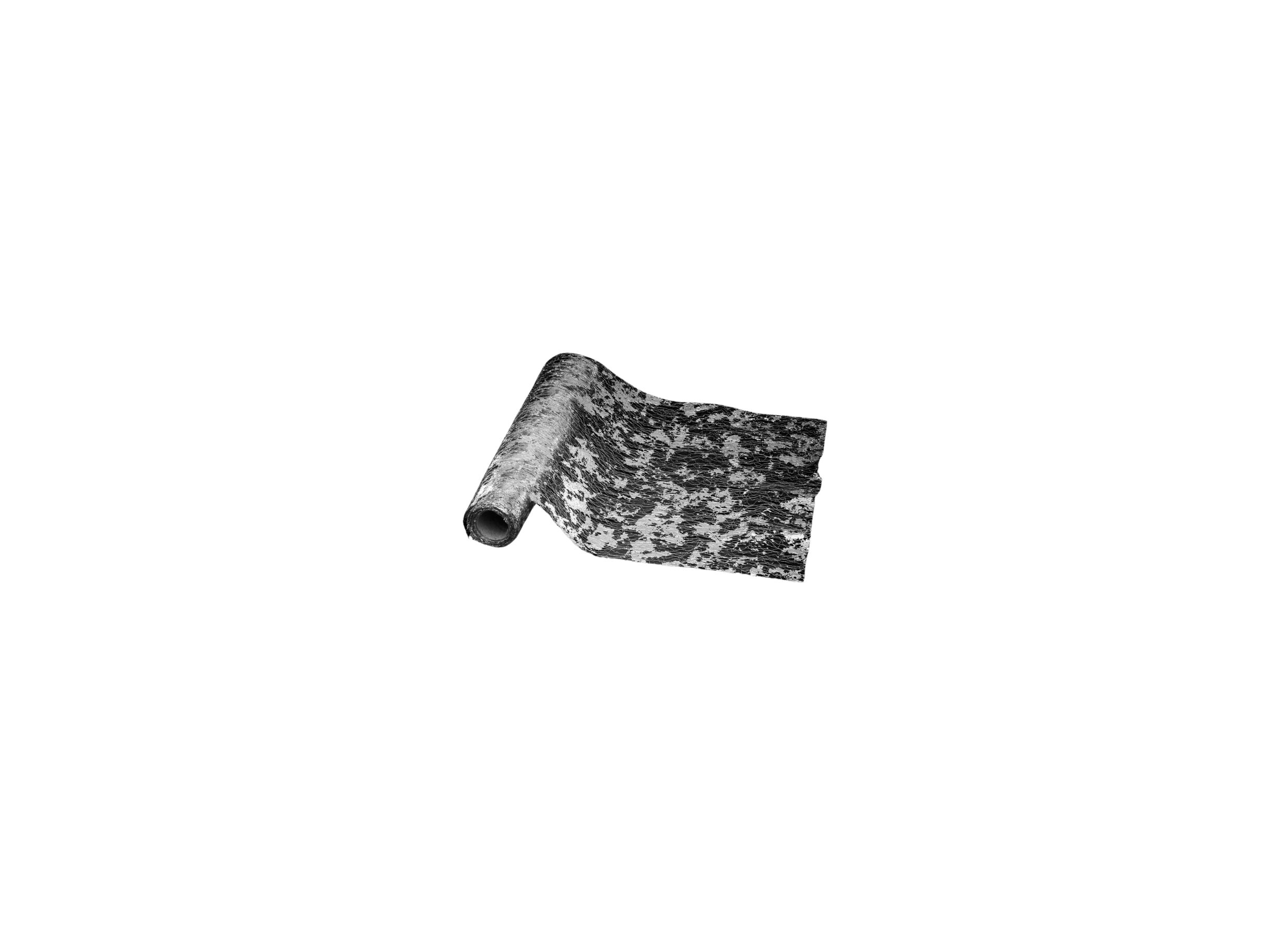 Tafeldecoratie rol stof zilver - Rouleau de tissu décoration de table argent