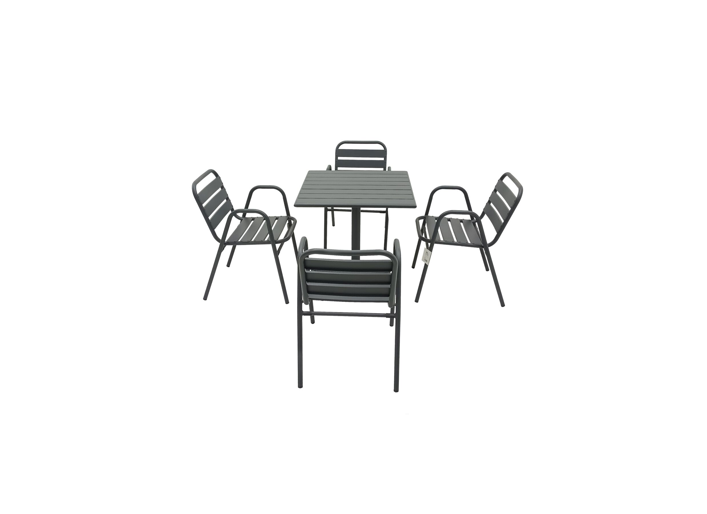 Photo ensemble - Table de jardin Lush 70x70x72cm - aluminium - anthracite