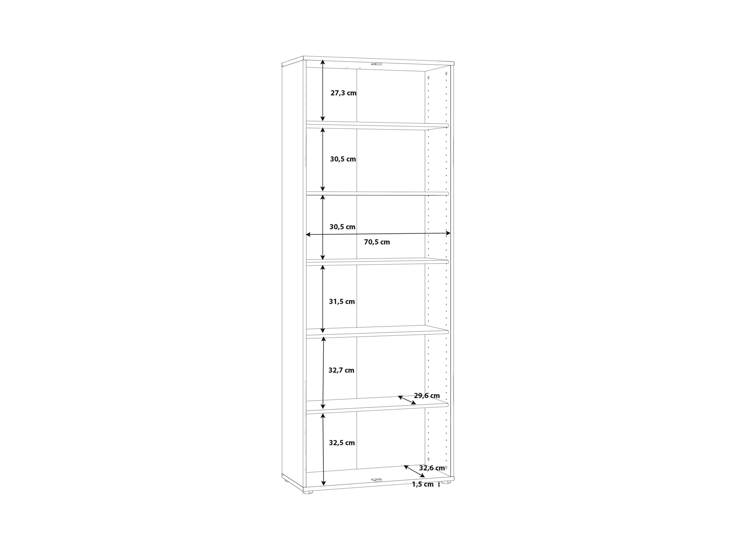 Dimensions - Armoire de rangement Topic 74cm - décor - blanc