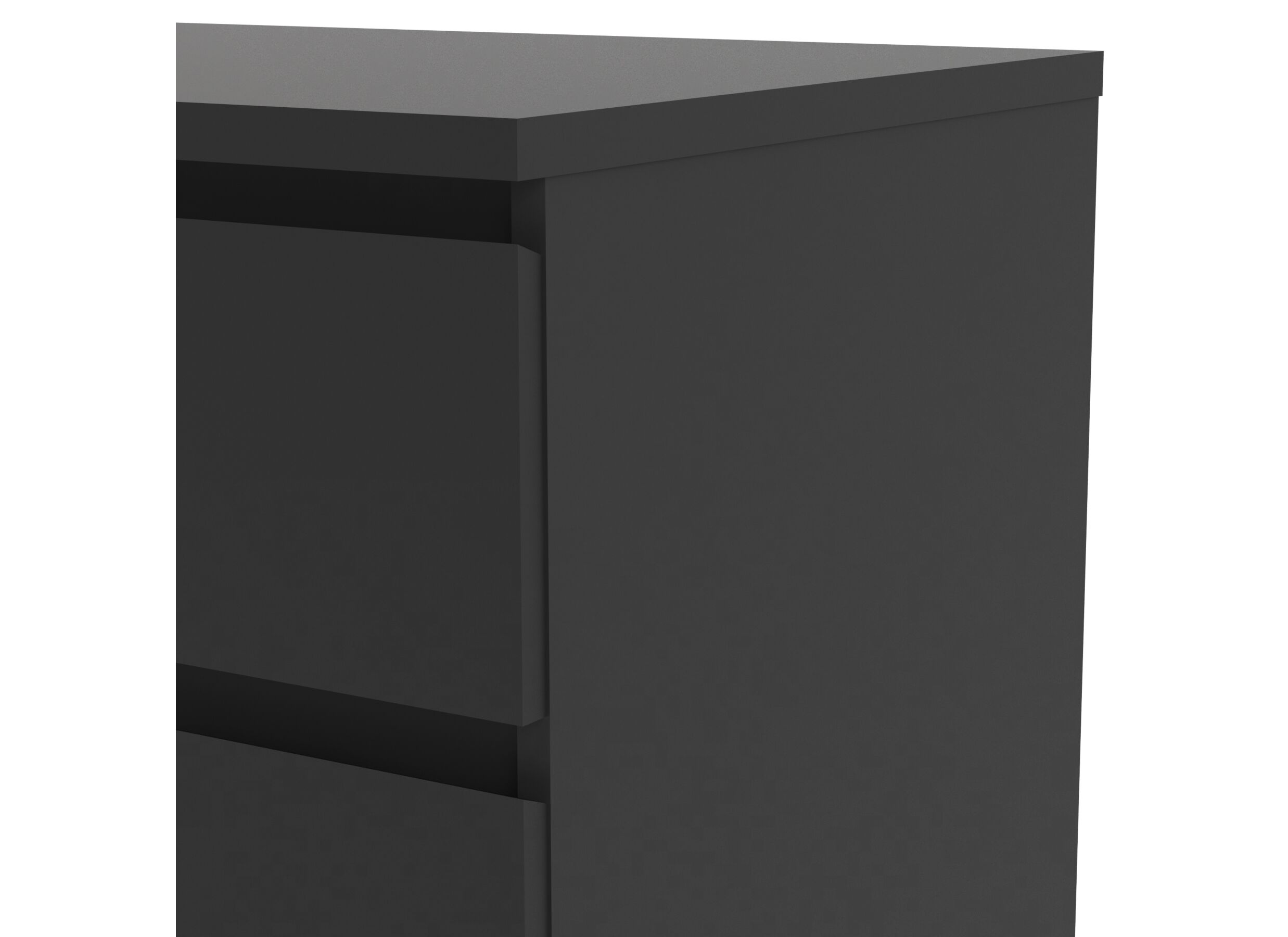 Commode Naia 77x50x112cm - mélamine - noir mat