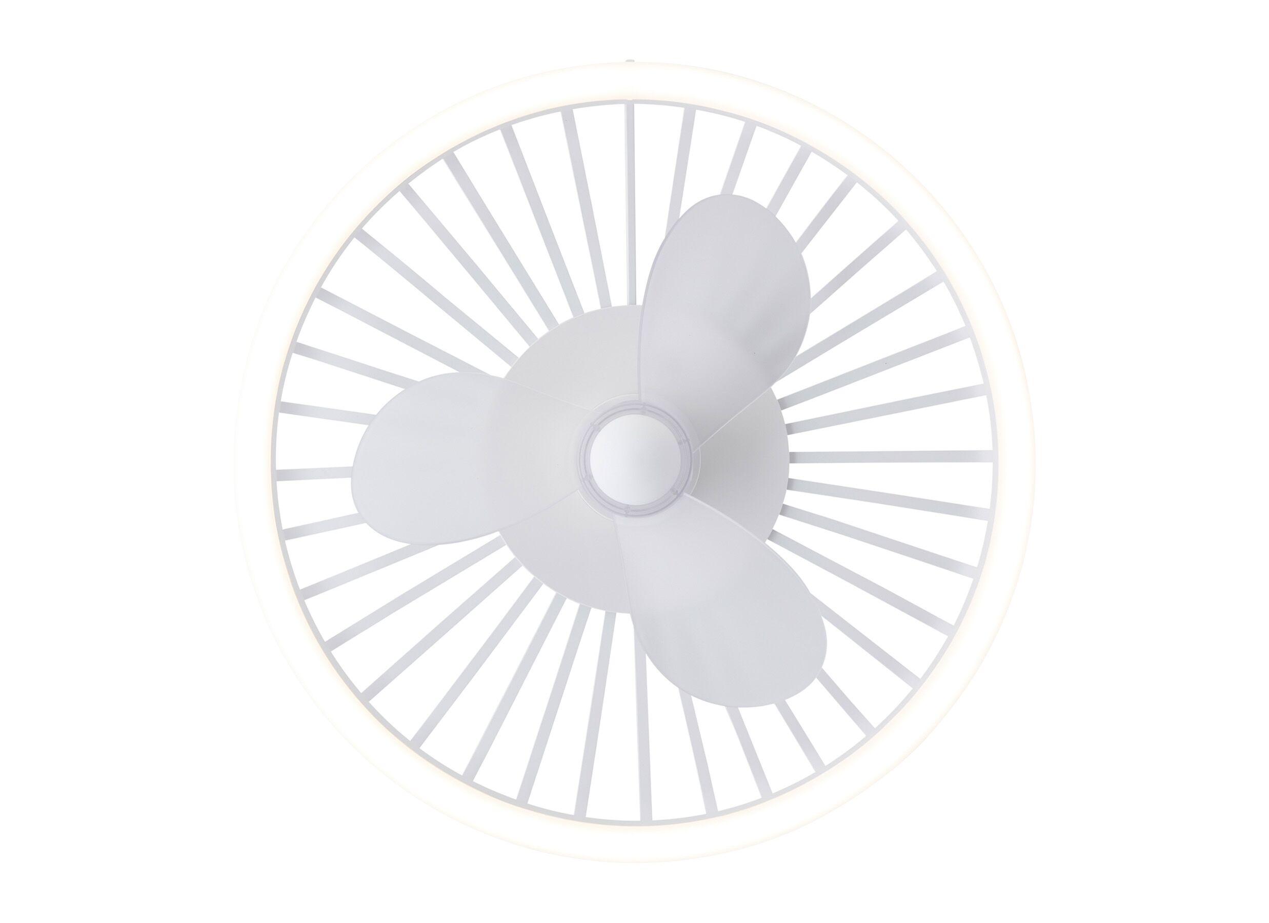 Detailfoto - Plafondlamp Capo met ventilator Ø48cm - kunststof & metaal - wit