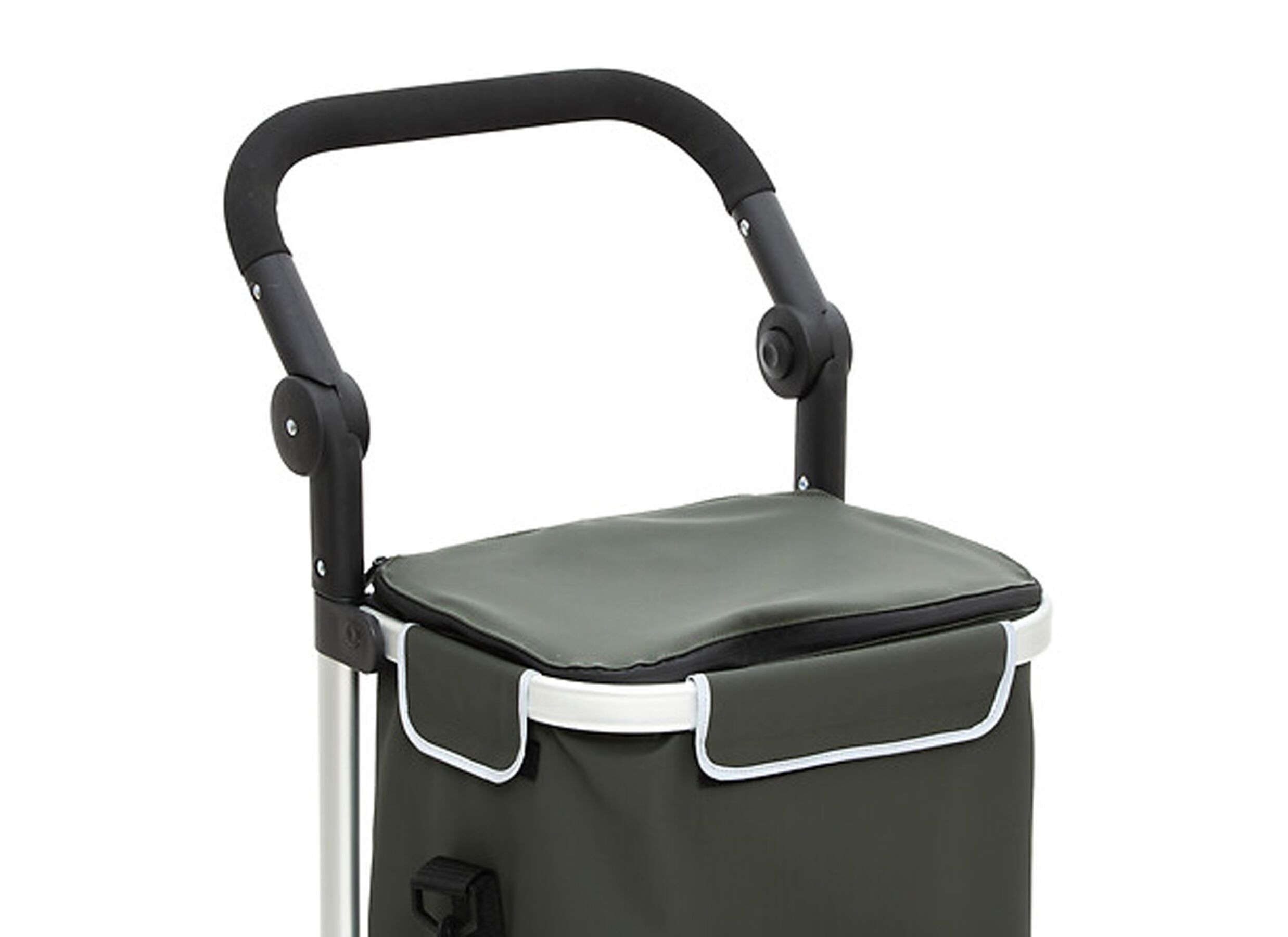 Detail - Chariot de courses 45,5x36,5x97,5cm - aluminium & polyester - vert