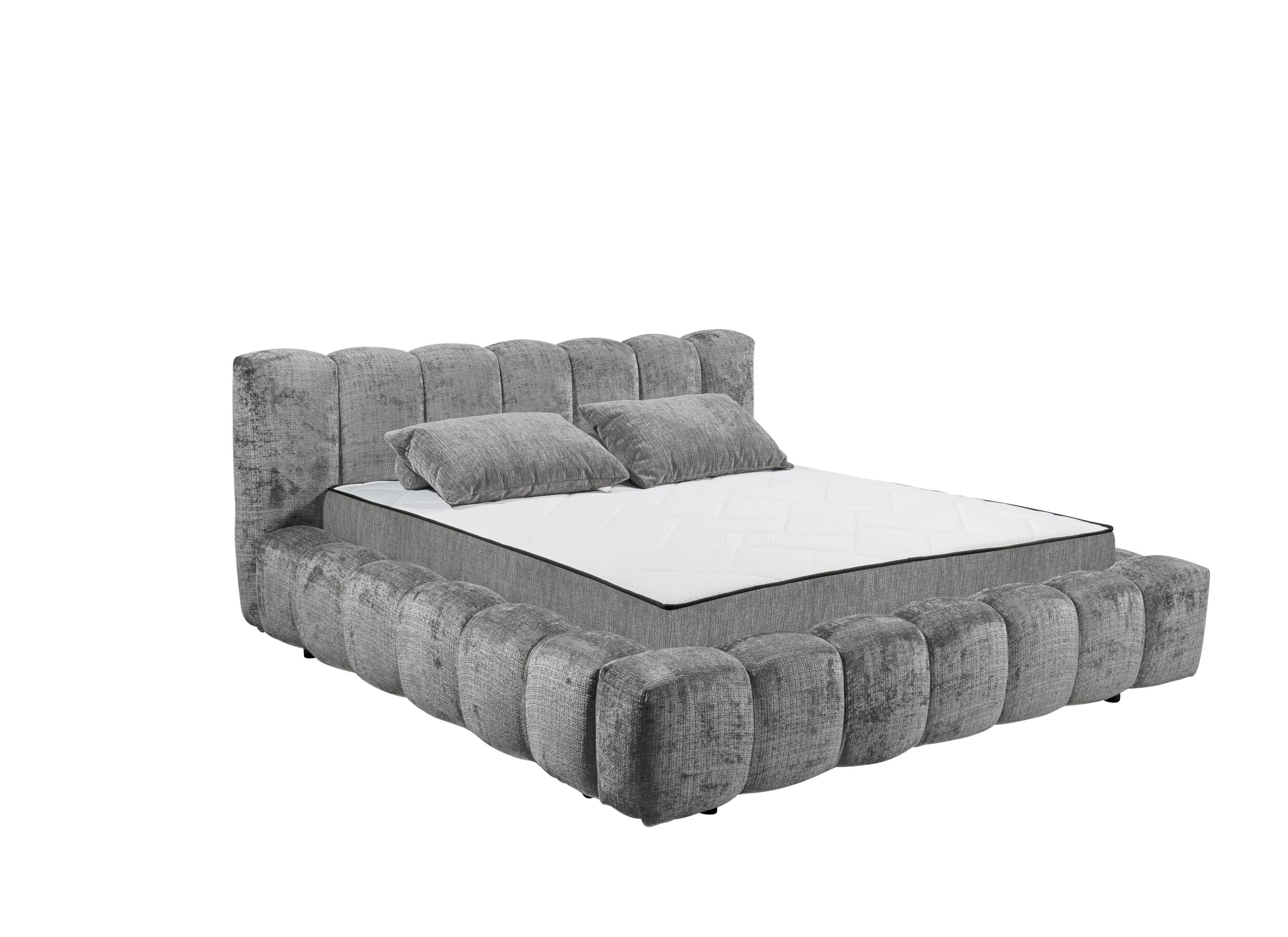 Hoofdfoto - Gestoffeerd bed Bexley 180x200cm - stof - grijs inclusief bodem en matras