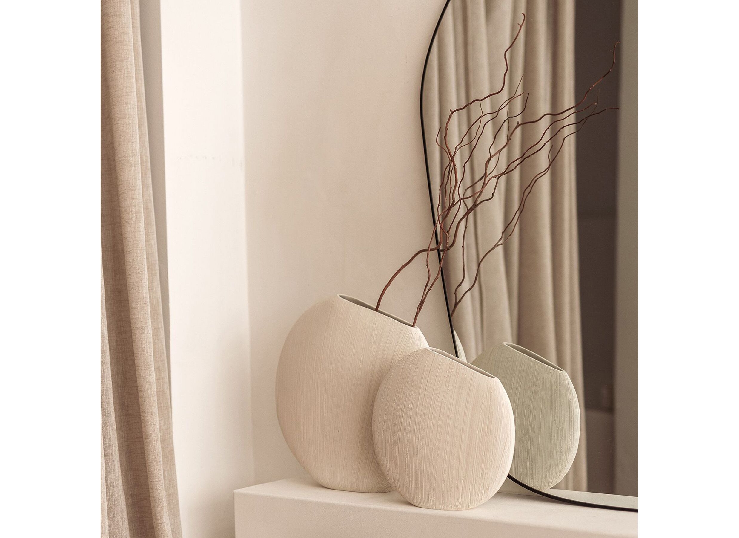Foto ambiance - Vase Vico 40xH39cm - céramique - beige