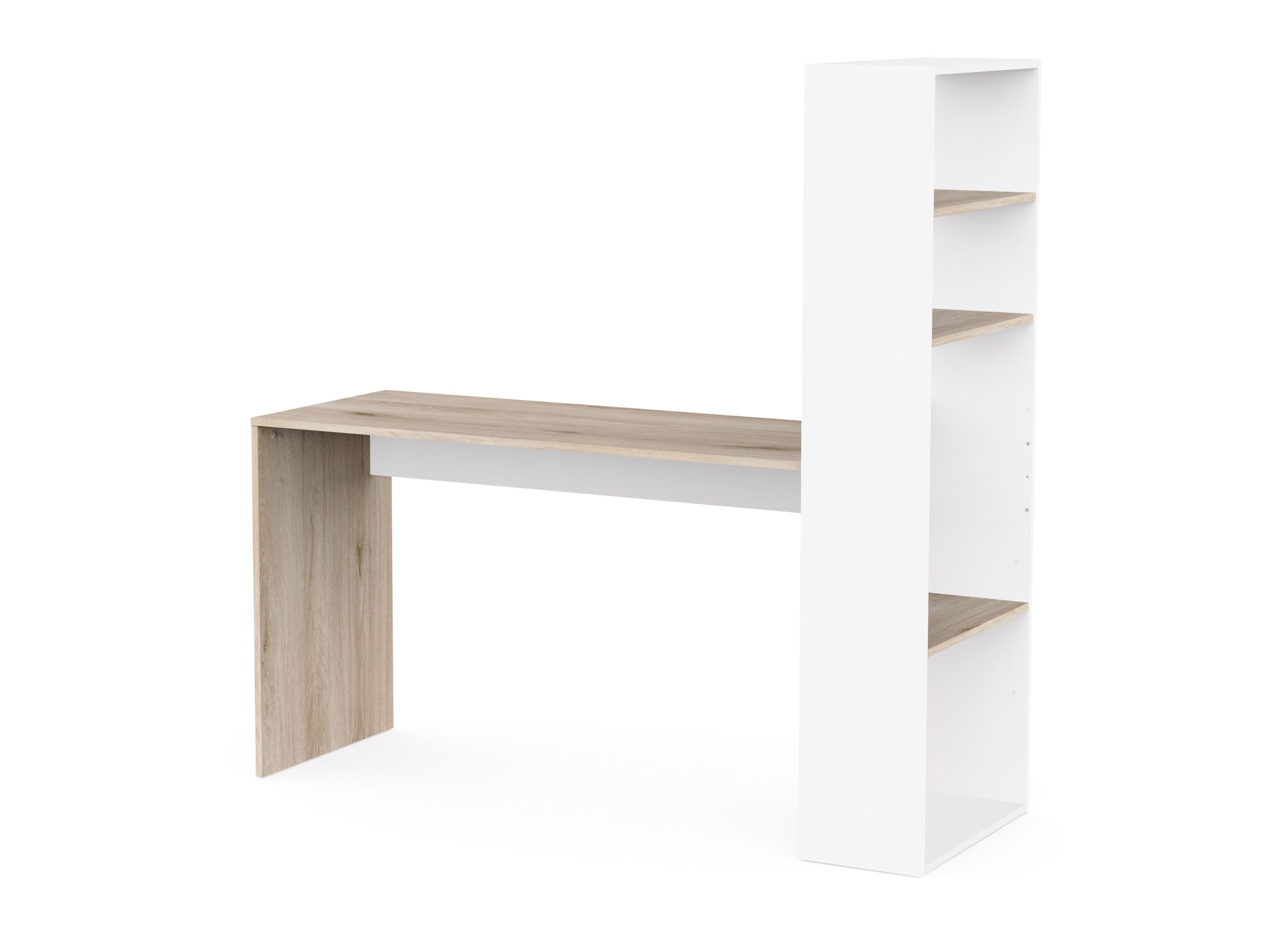 Aperçu - Bureau d'angle Ease 123x145x53cm - décor - chêne kronberg & blanc