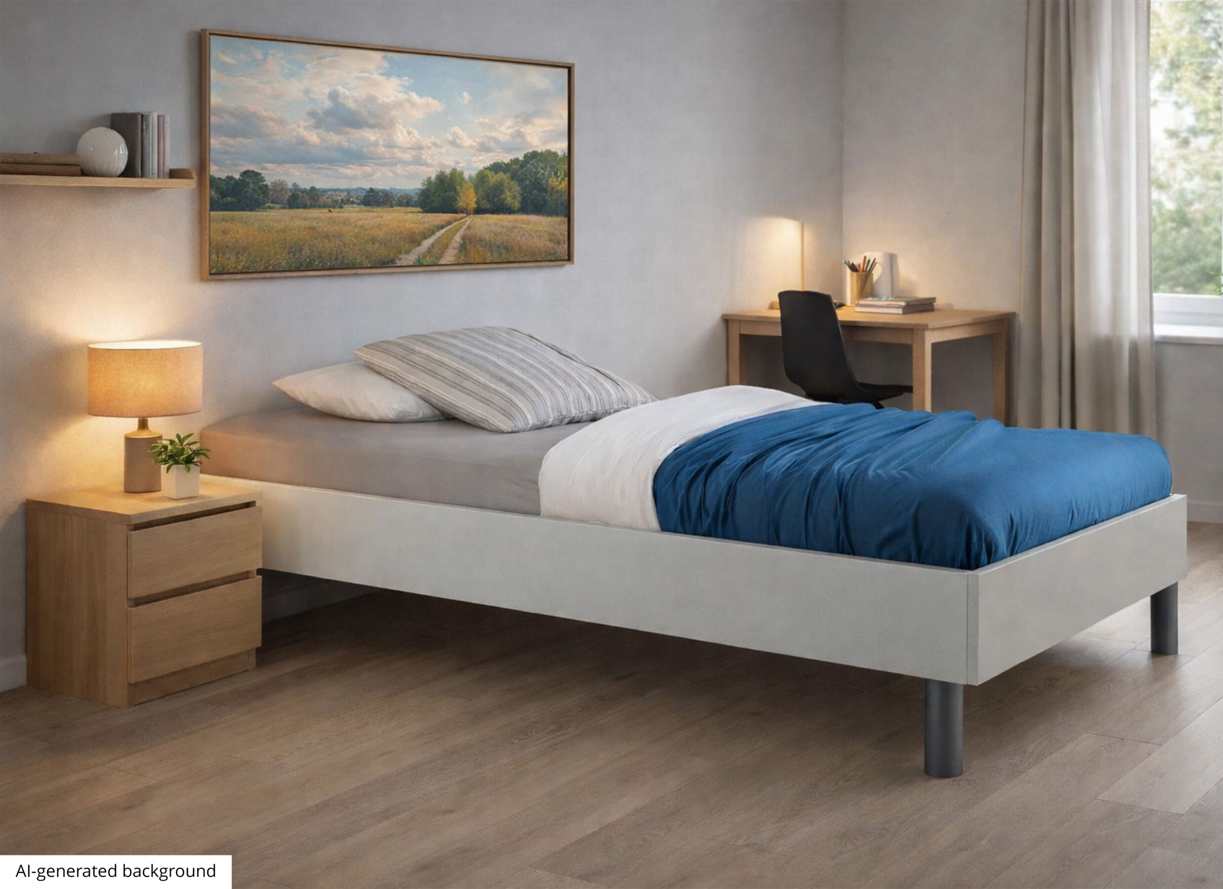 AI Generated - Bed Easy 90x200cm - decor - wit