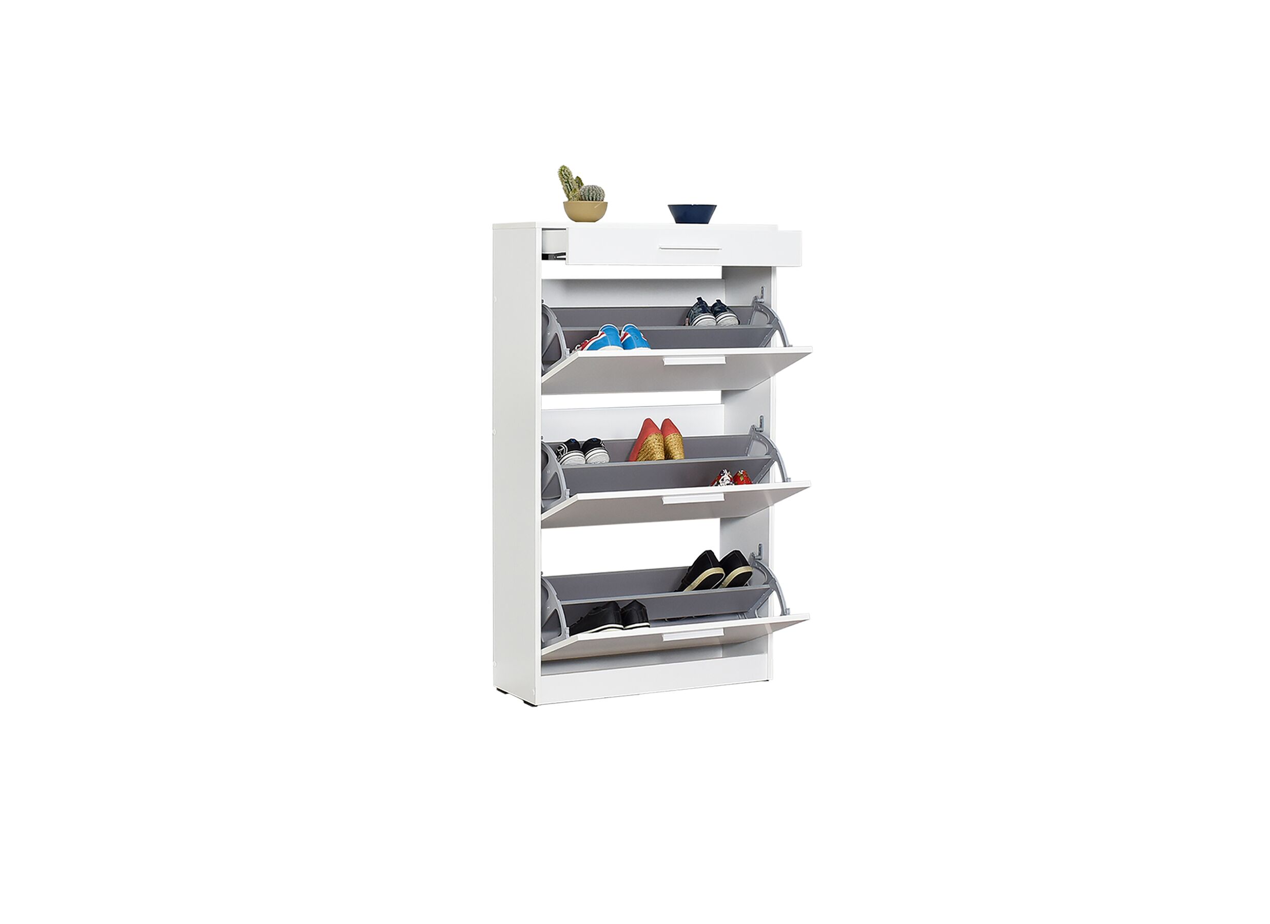 Schoenenkast Bagan 75x29x128cm - melamine - wit