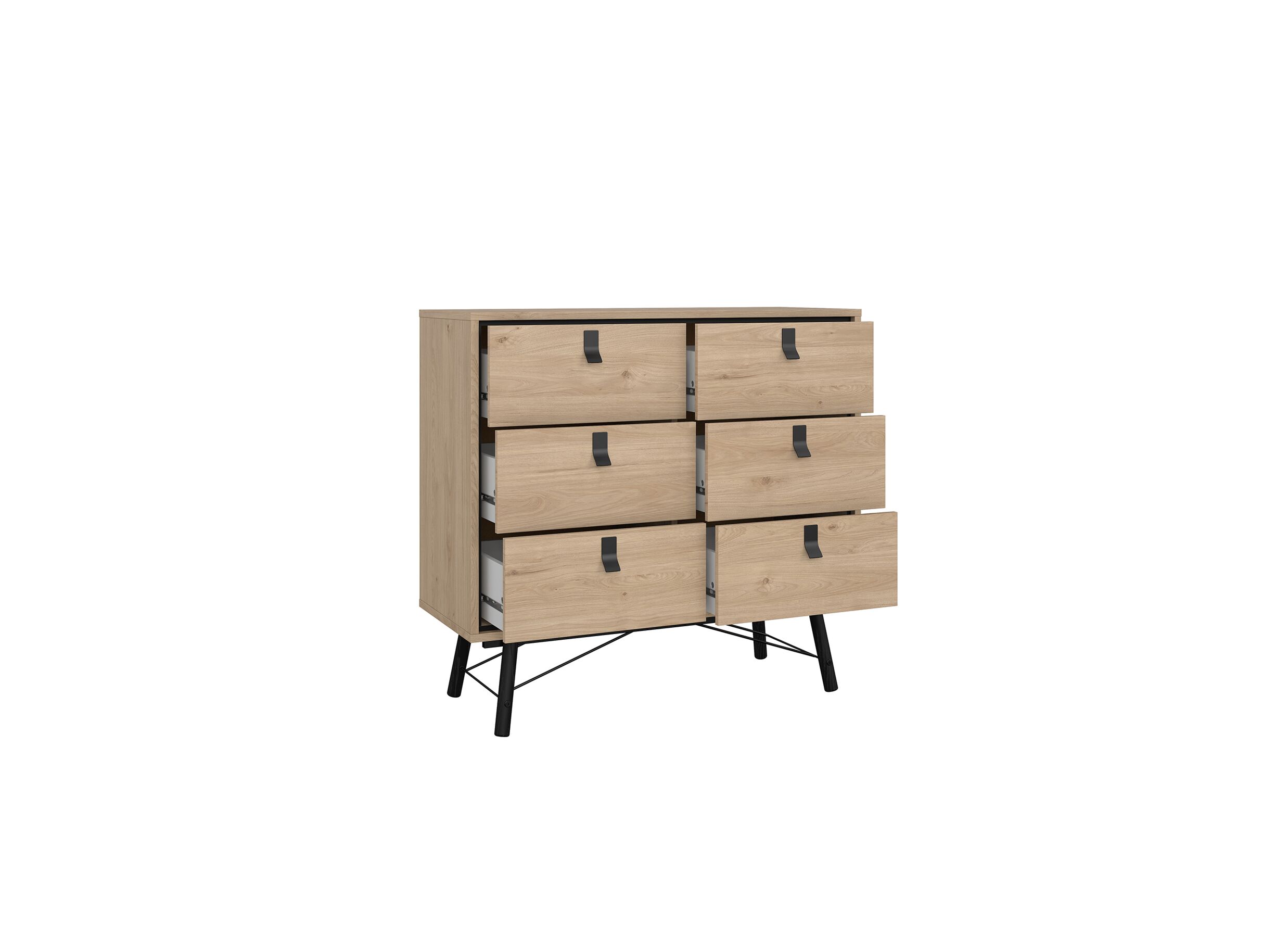 Commode Ry 102x41x95cm - décor - marron/noir