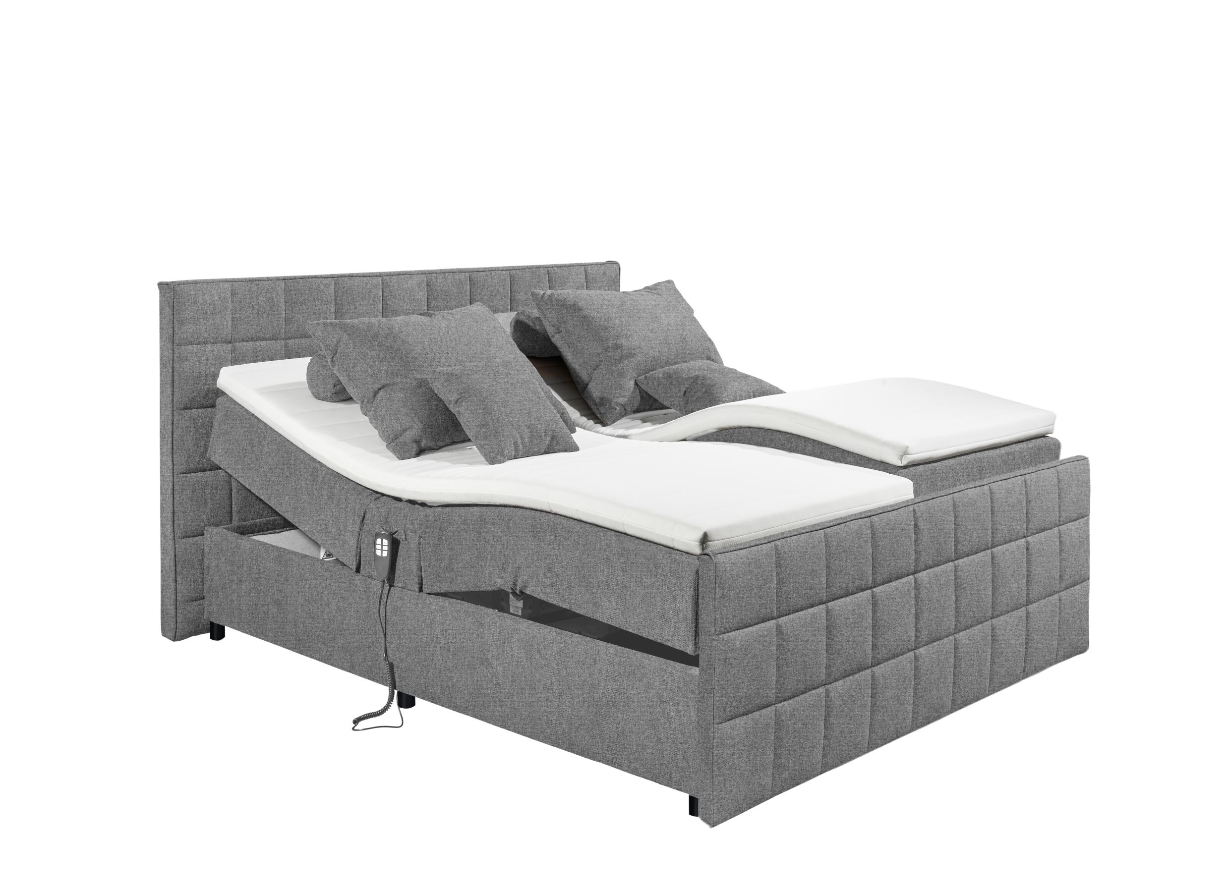 Lit box Gabun 180x200cm électrique tissu gris foncé