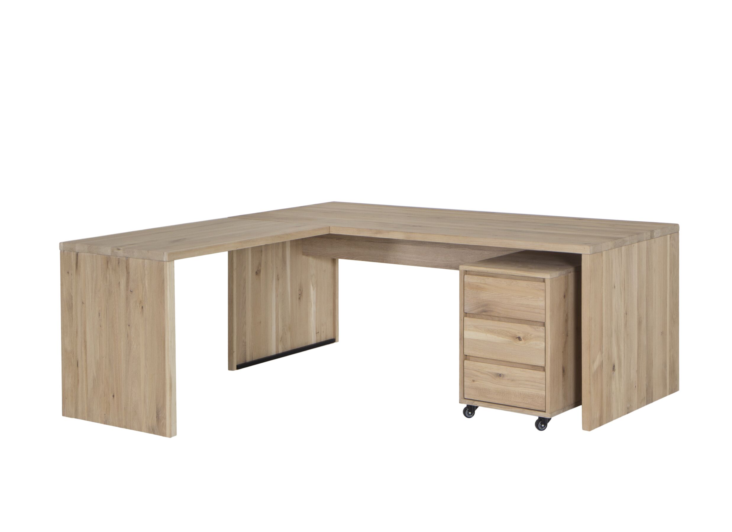 Table d'extension Yoda 100x65x76cm - chêne massif - naturel