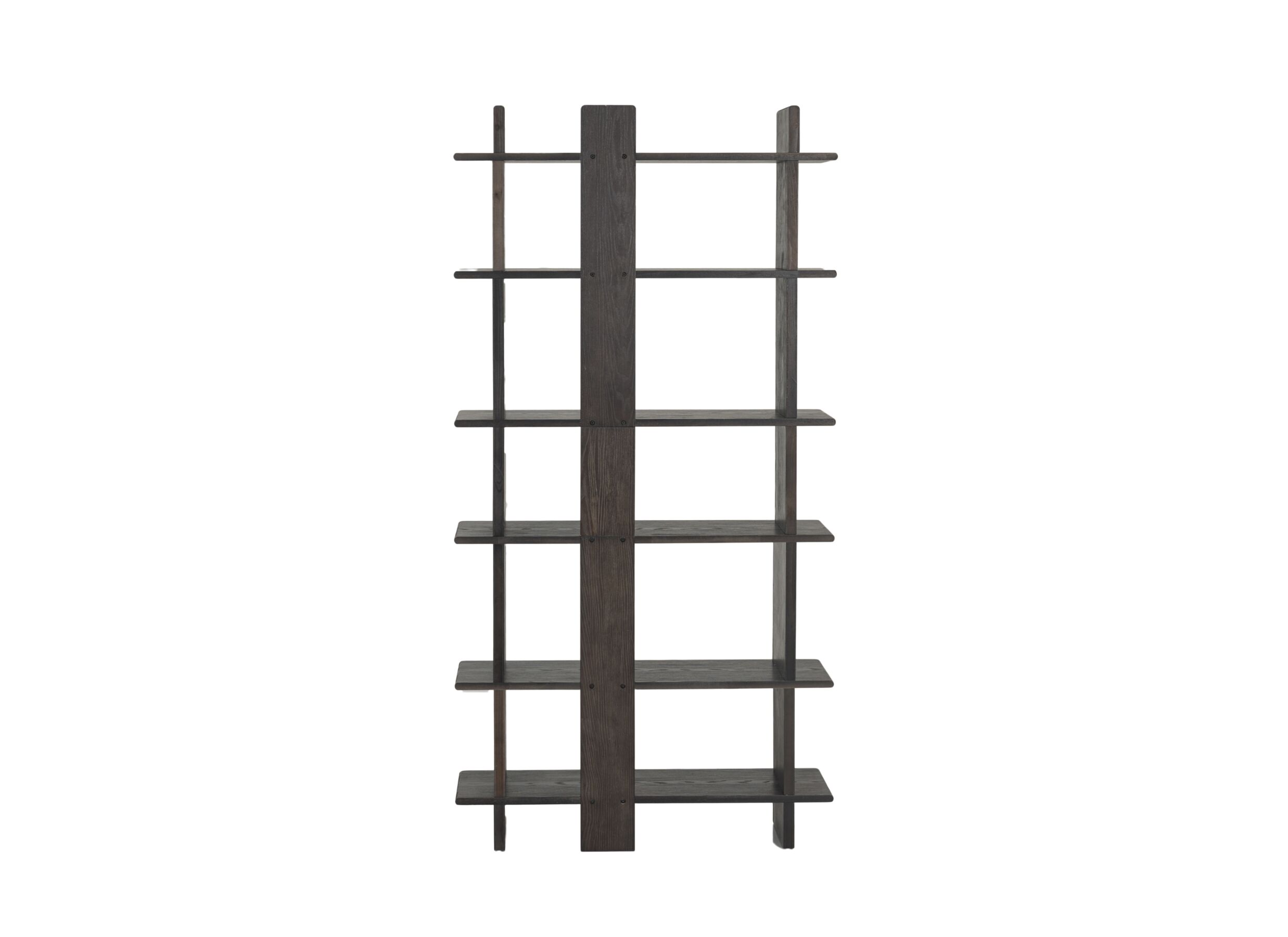 Aperçu - Étagère Swerve 98x35x192cm - rubberwood & décor - marron