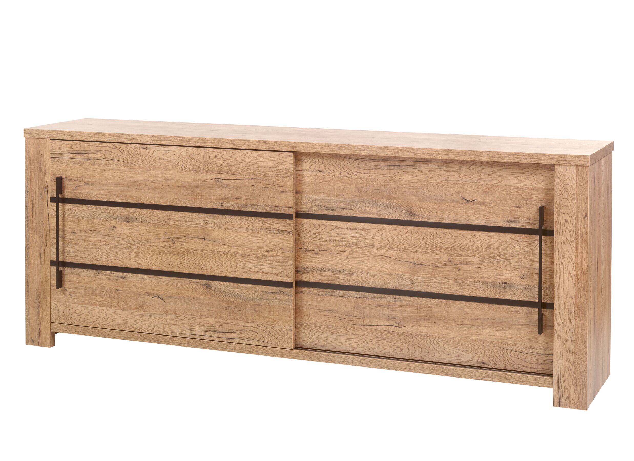 Buffet Otto 230cm - panneau décor - chêne scarlet