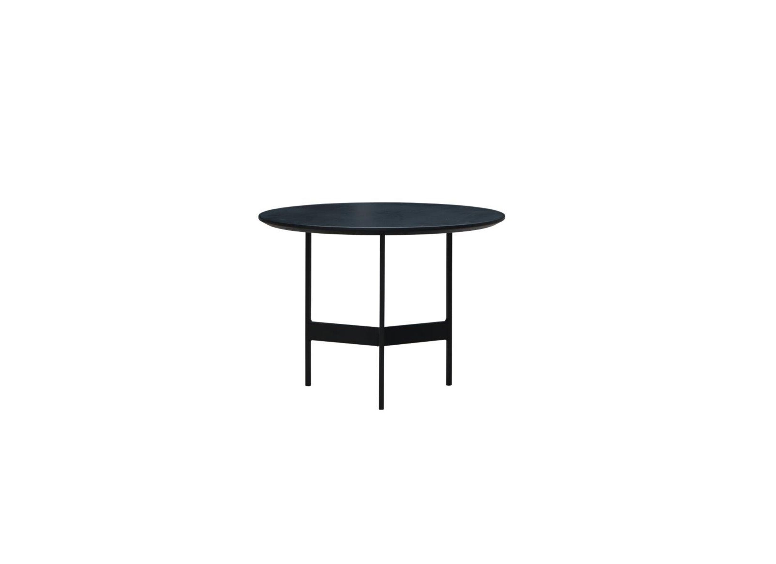 Table basse Tucci ronde noir - Table basse Tucci Ø50cm - mélamine & métal - noir