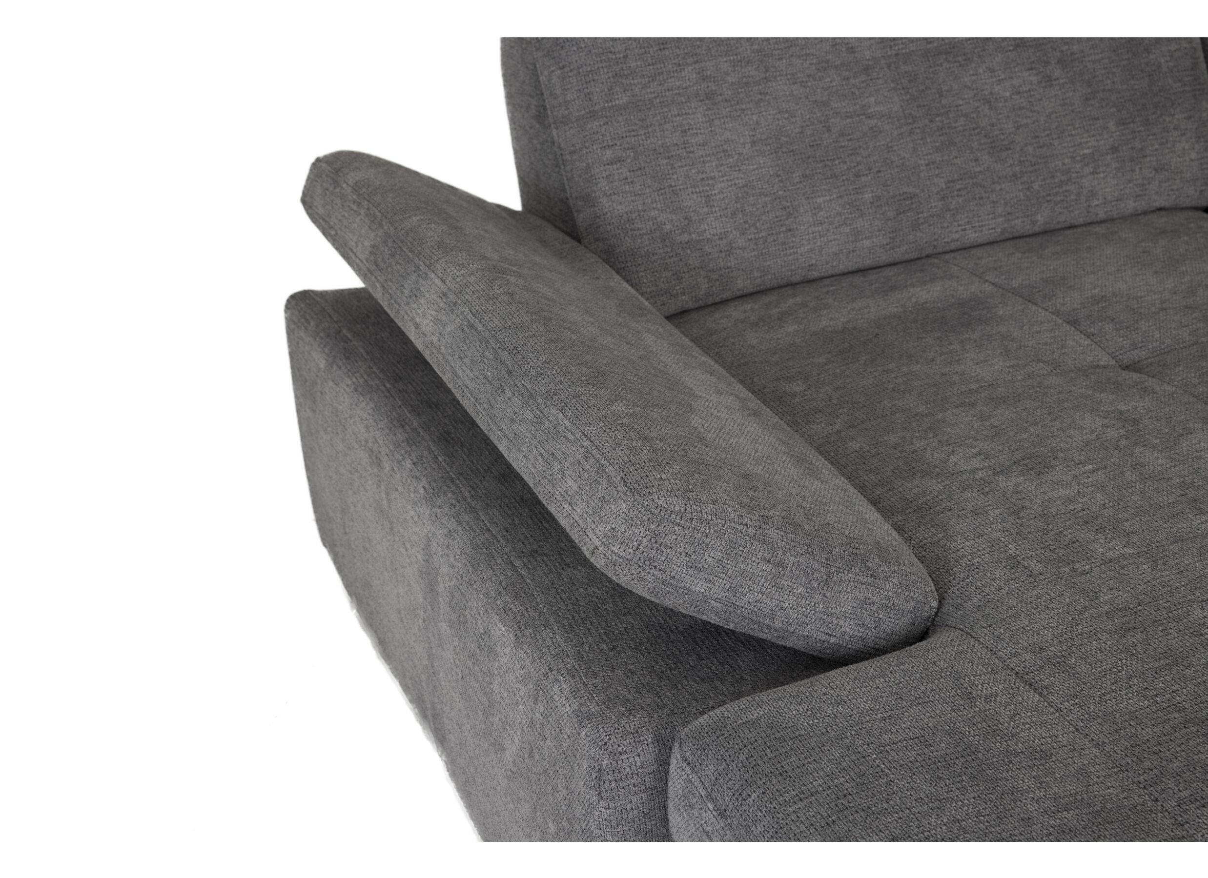 Hoeksalon Artus 371x260cm - stof - grijs met bedfunctie en opbergruimte