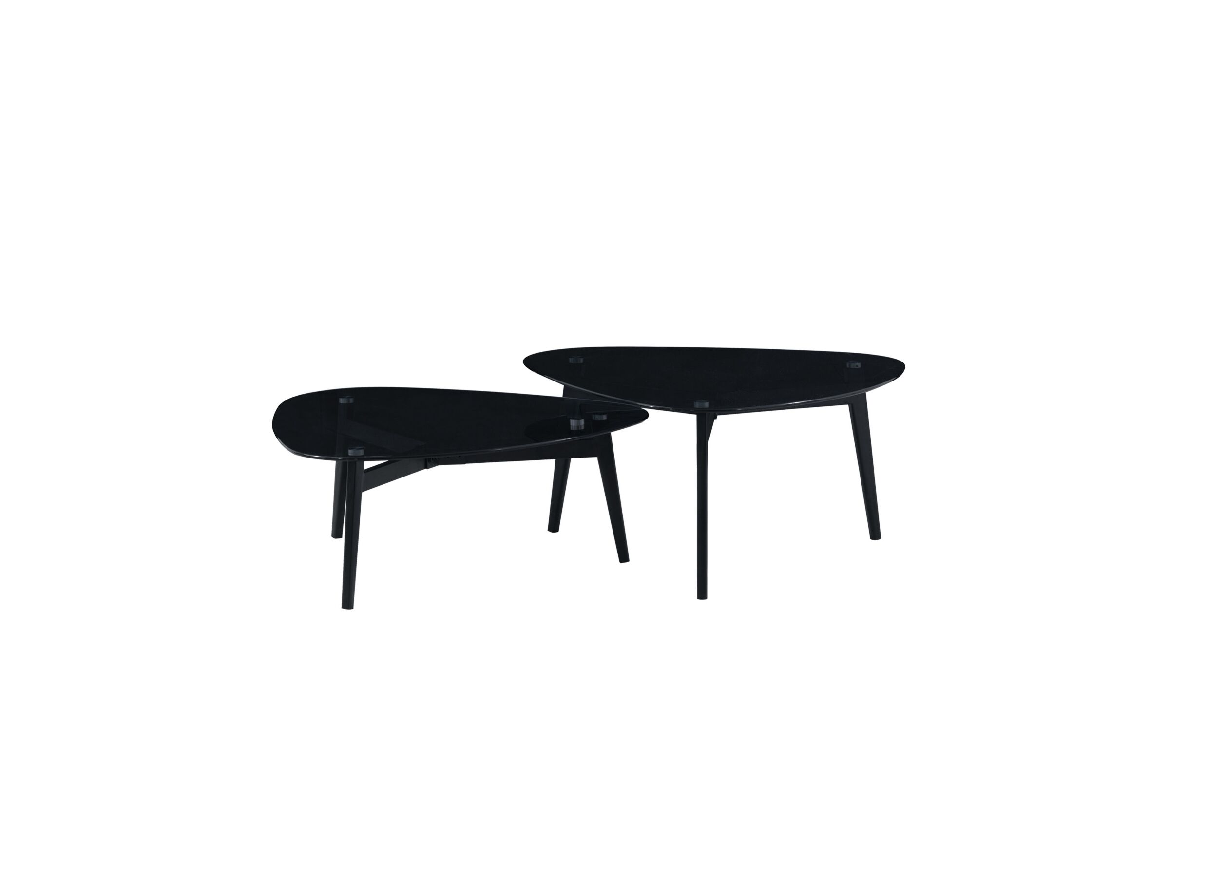 Salontafel Planetoide Ø80cm - glas/metaal - blauw - set van 2 - Table basse Planetoide Ø80cm - verre/metal - bleu - lot de 2