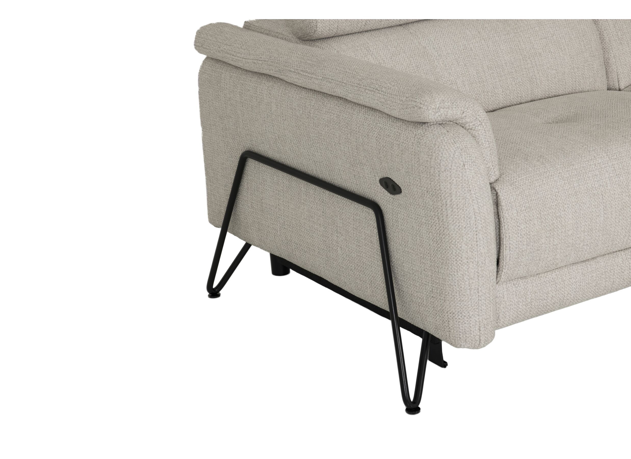 Detail - Canapé d'angle Oltens 281x228cm - tissu - beige avec relax