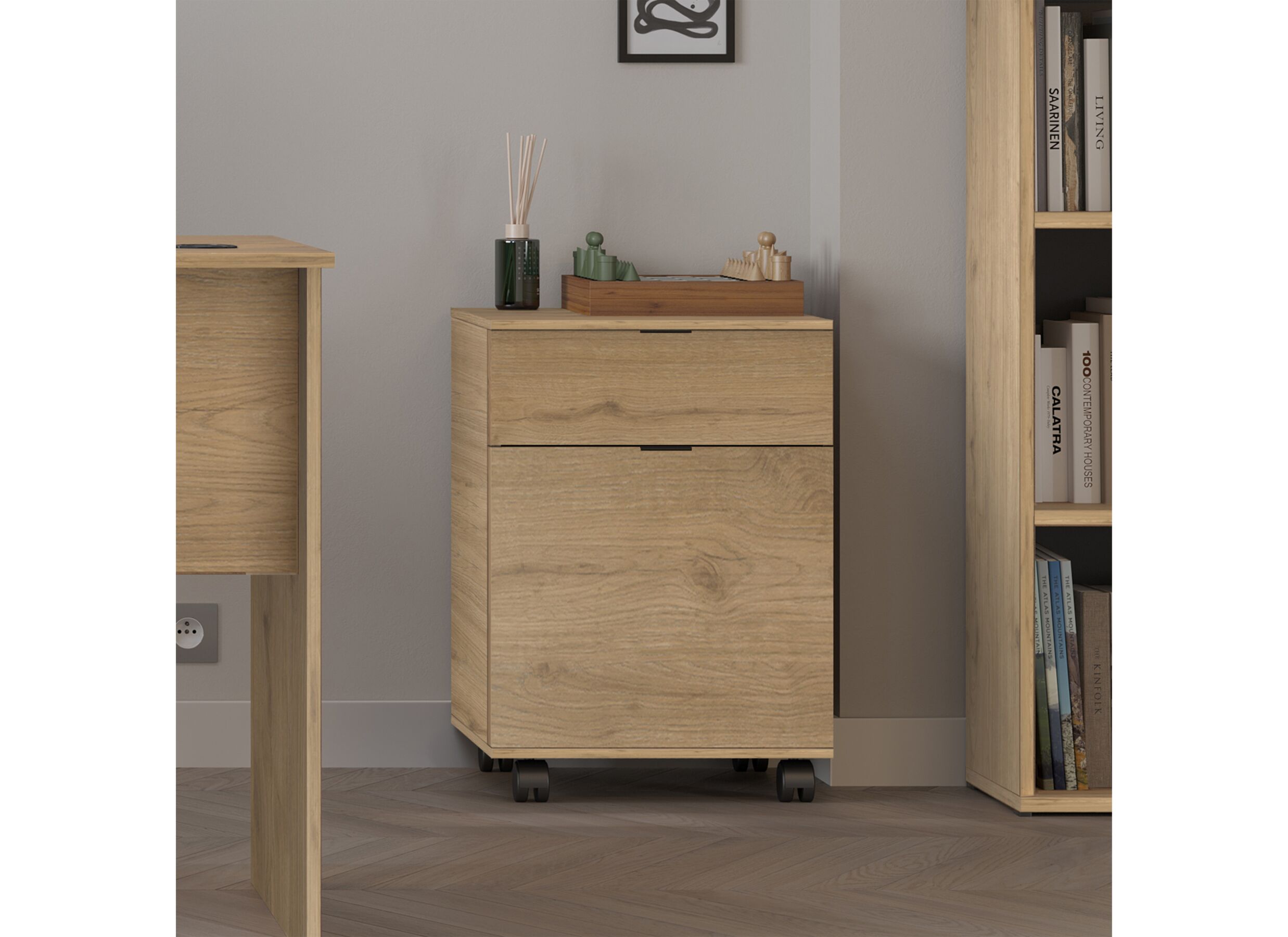 Sfeerfoto - Ladeblok Merida 41x41x61cm - melamine - florida met slot