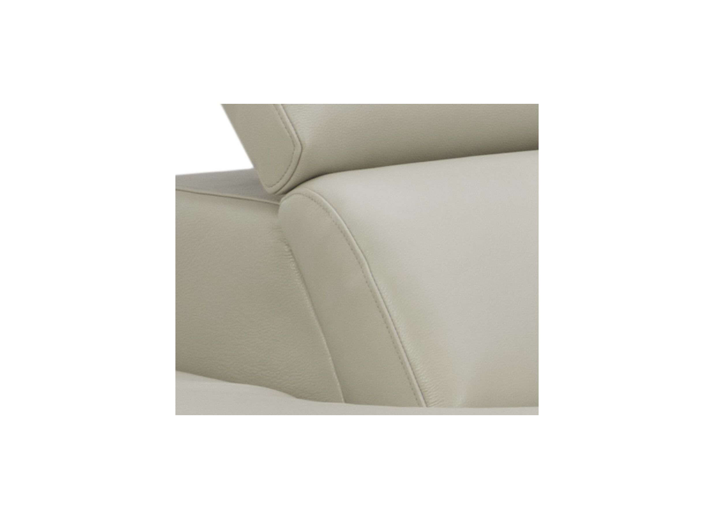 Detailfoto - Hoeksalon Nyx 322x257cm - leder - lichtgrijs met relax