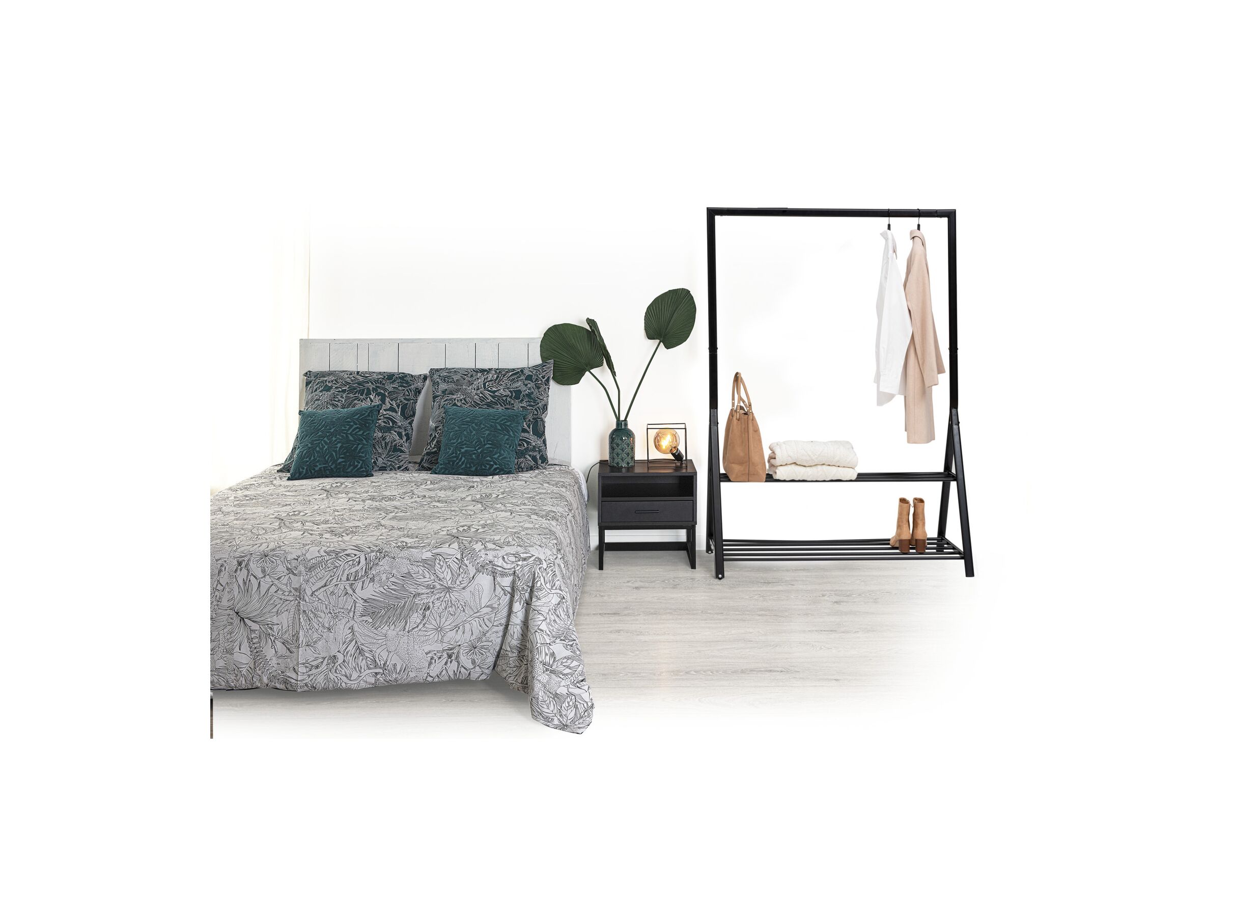 Foto ambiance - Portant Athena 121x56,5x167cm - métal - noir
