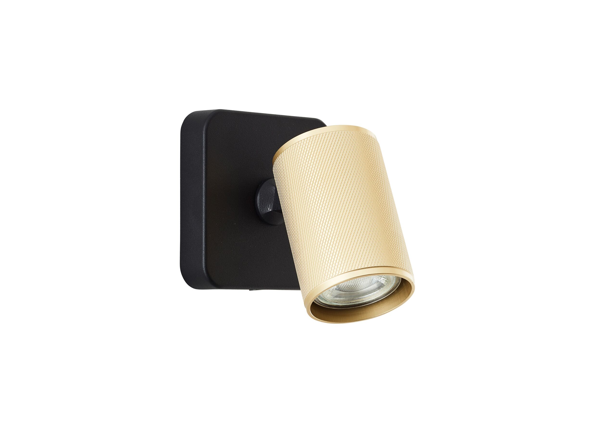 Wandspot Marty mat goud zand zwart 5W GU10