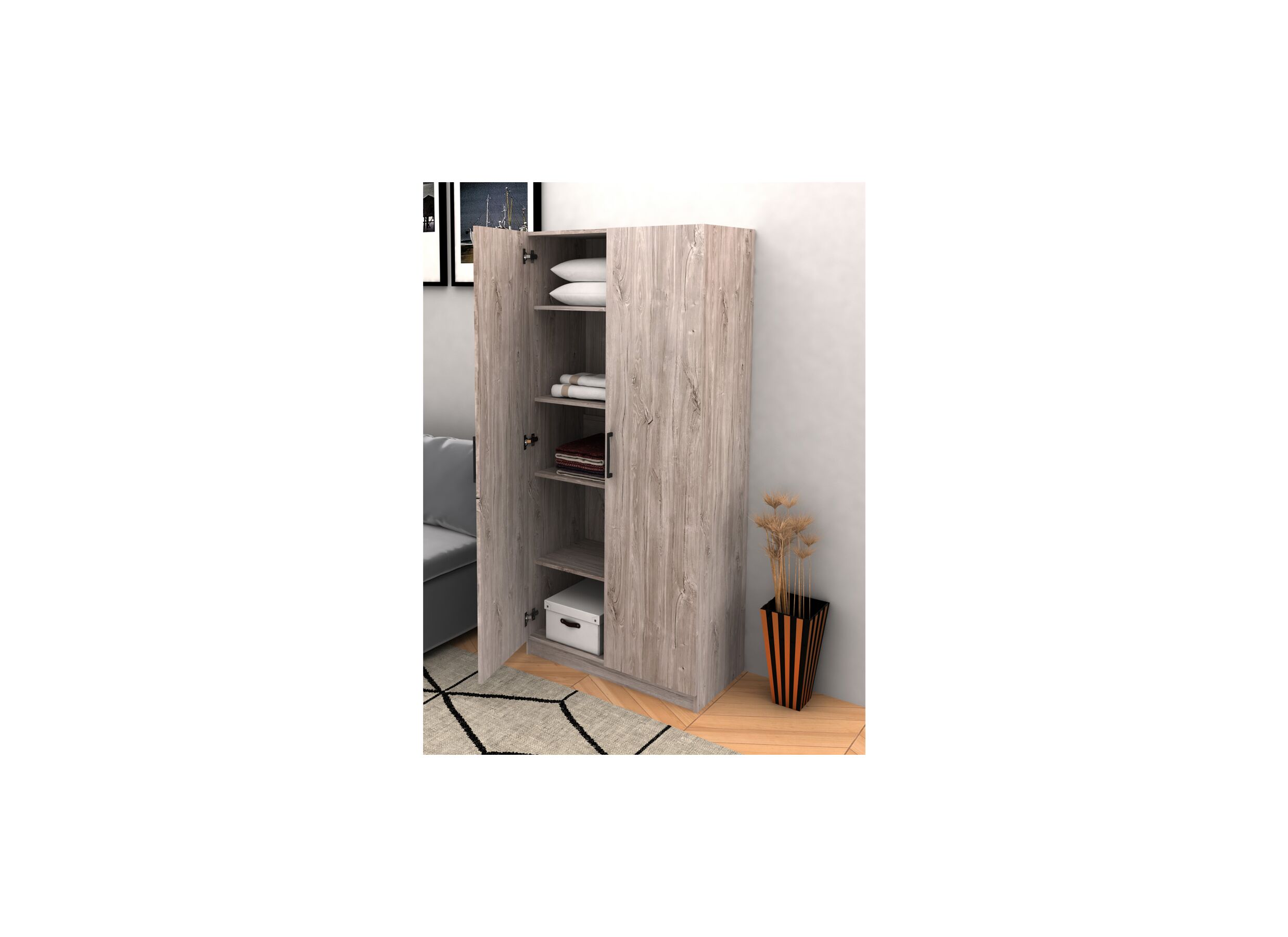 Opbergkast 80cm - decor - new grey oak