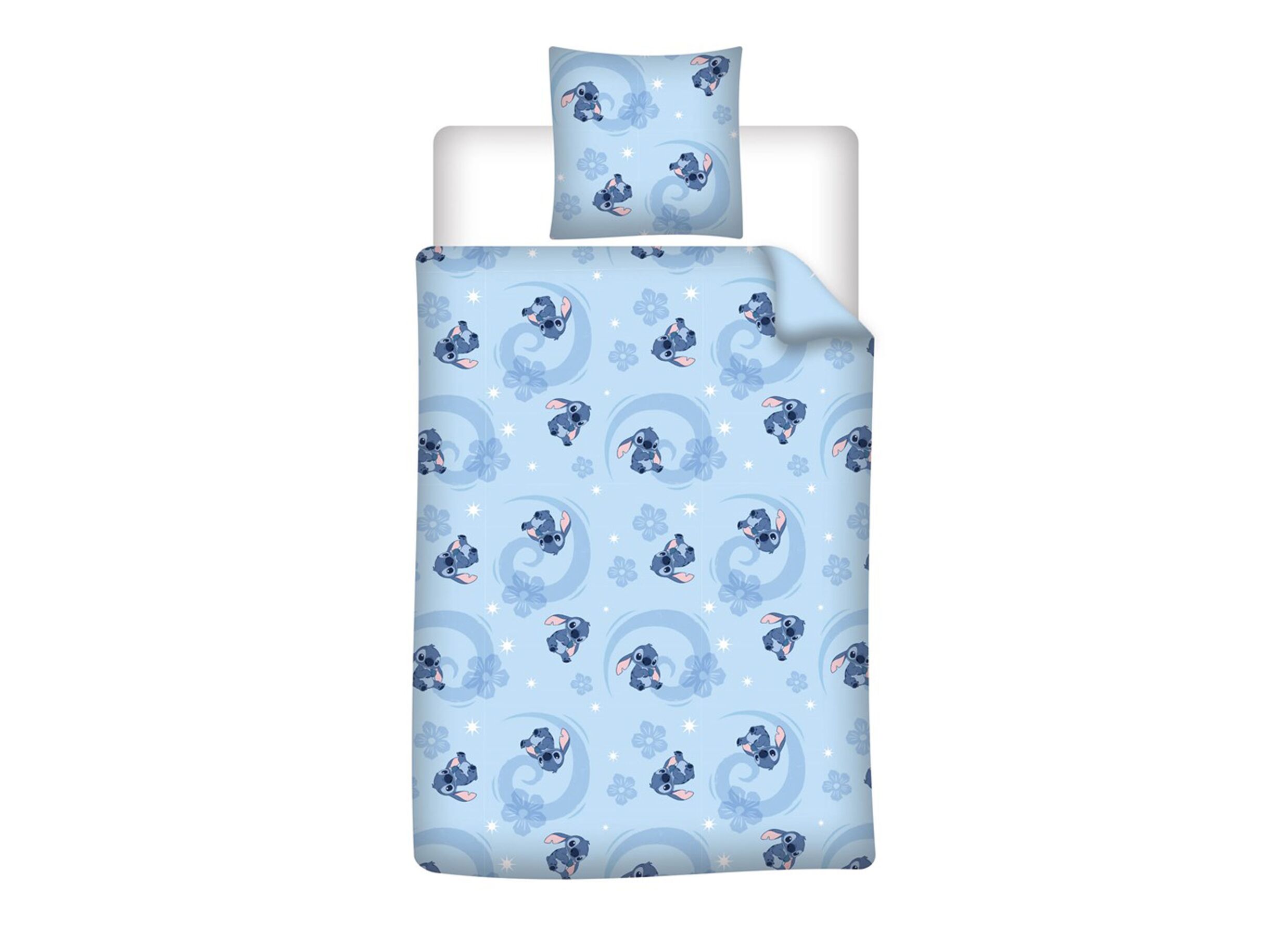 Dekbedovertrek Stitch 140x200cm - katoen & flanel - blauw - Housse de couette Stitch 140x200cm - coton & flanelle - bleu