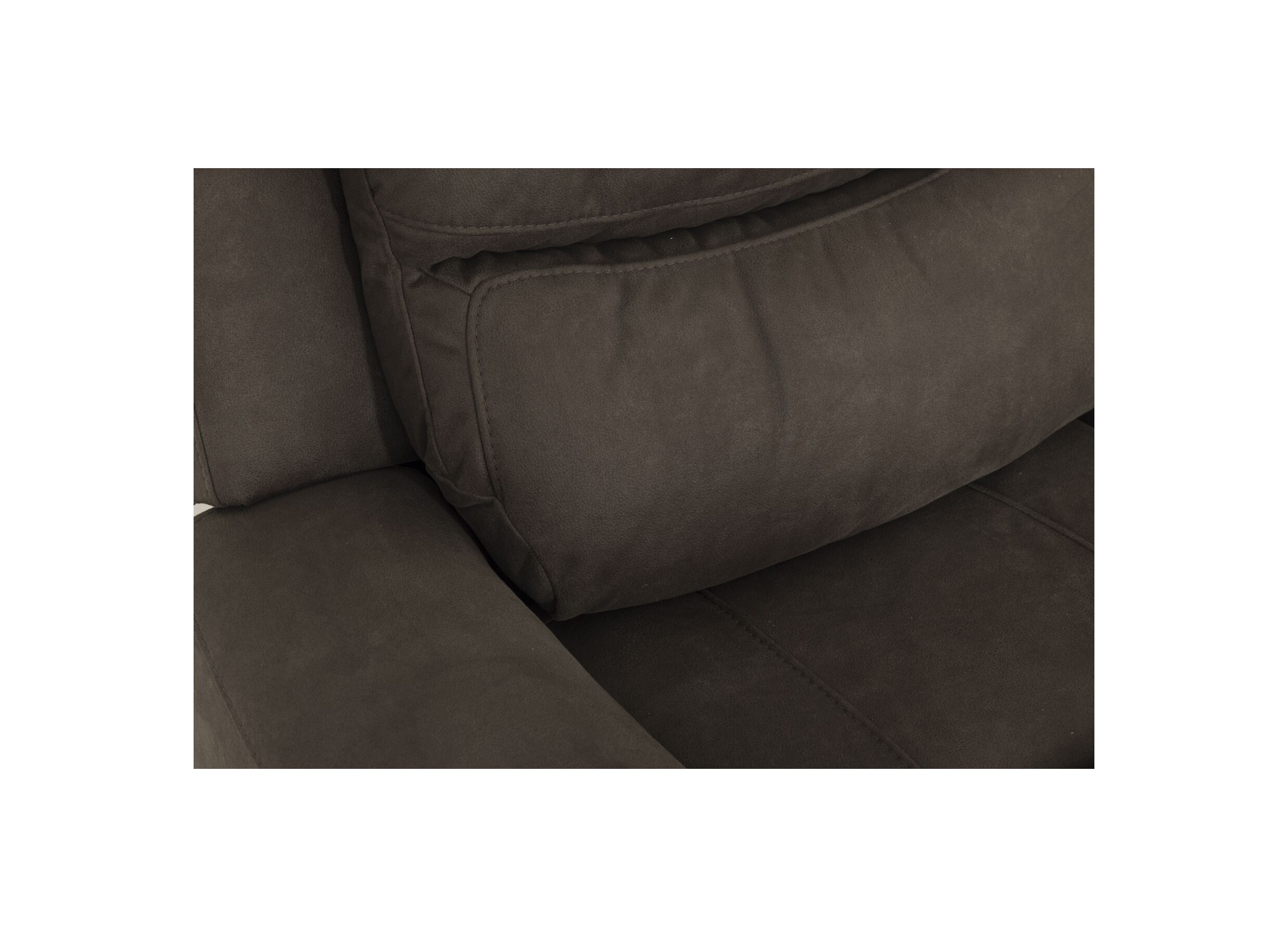 Detailfoto - Zetel Cluny 3+2+1-zit - stof - bruingrijs met relax
