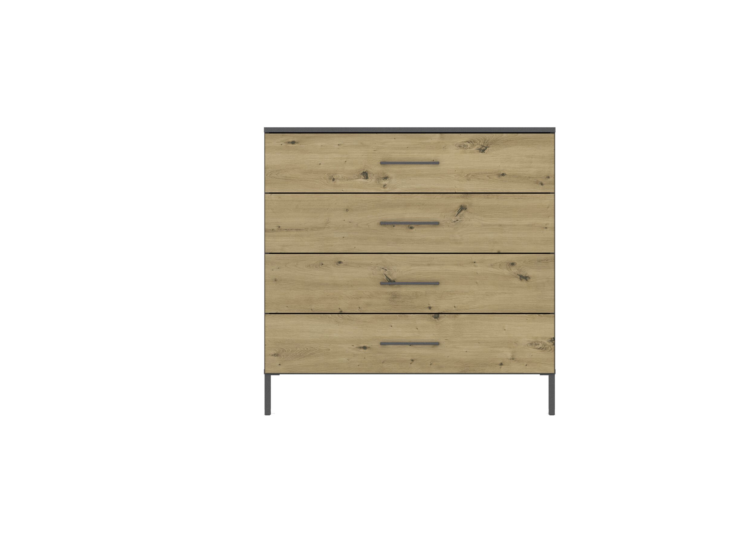 Aperçu - Commode Butte 93x42x92cm - décor - chêne artisanal & gris