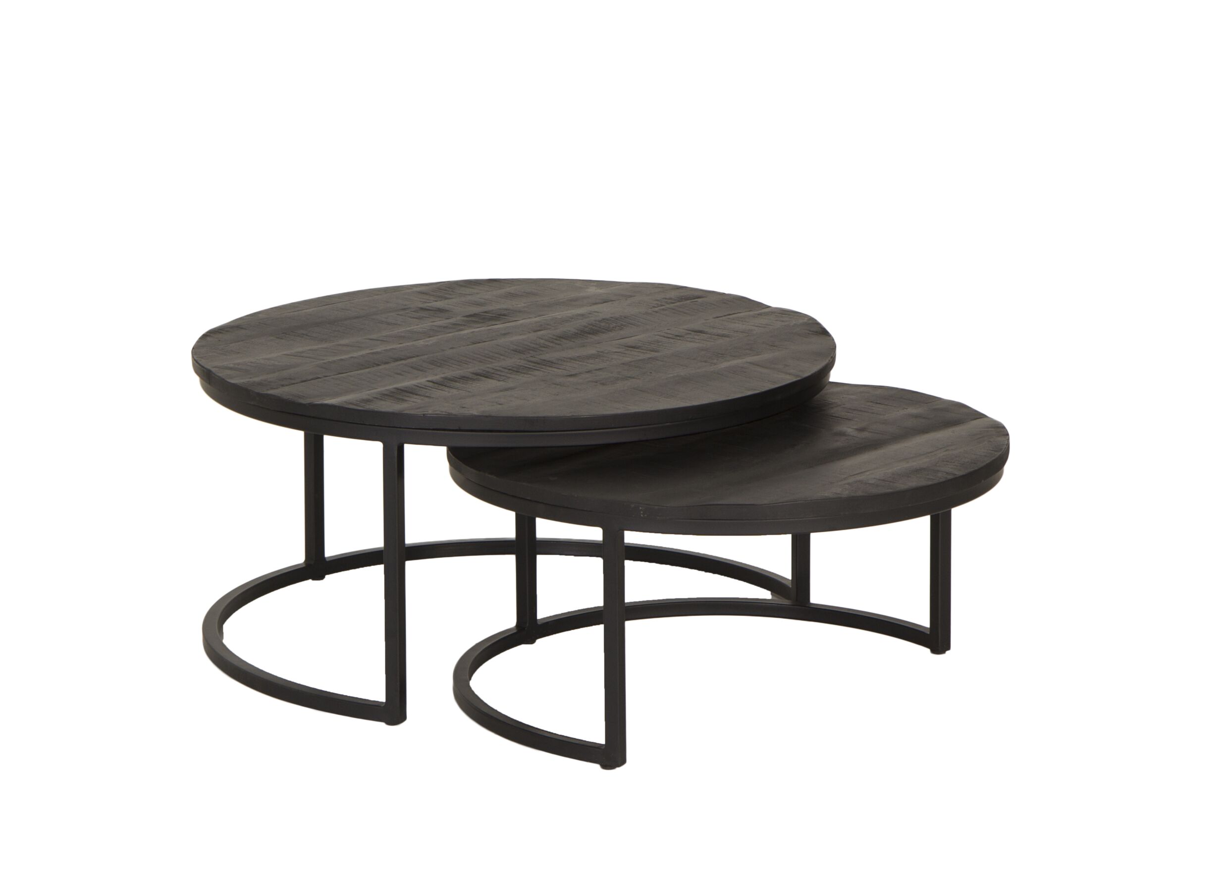 Table basse Raider bois massif ronde lot de 2 - Table basse Raider bois massif ronde lot de 2