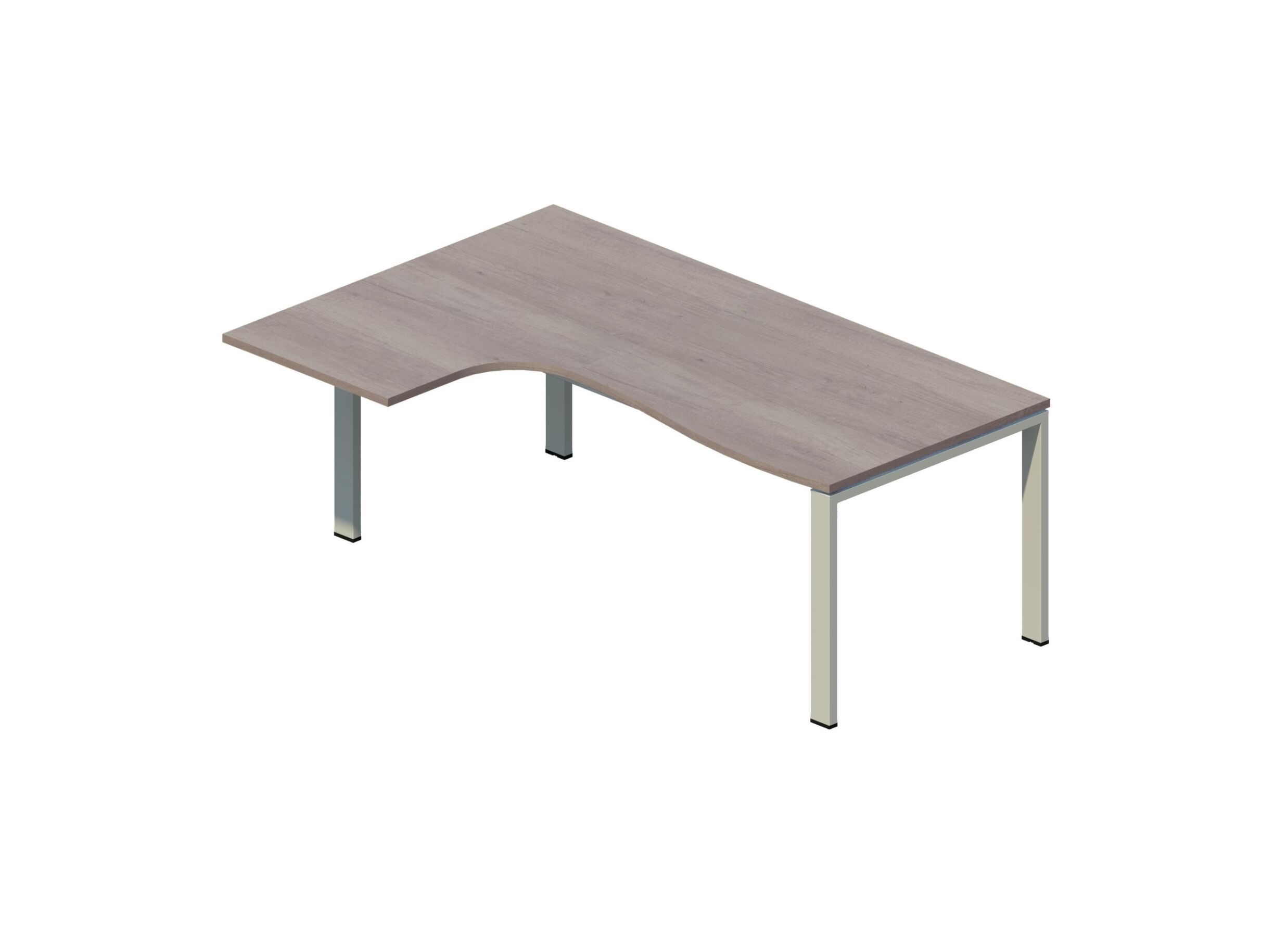 Hoekbureau Portico 180x120x73cm - melamine - nebraska & aluminium