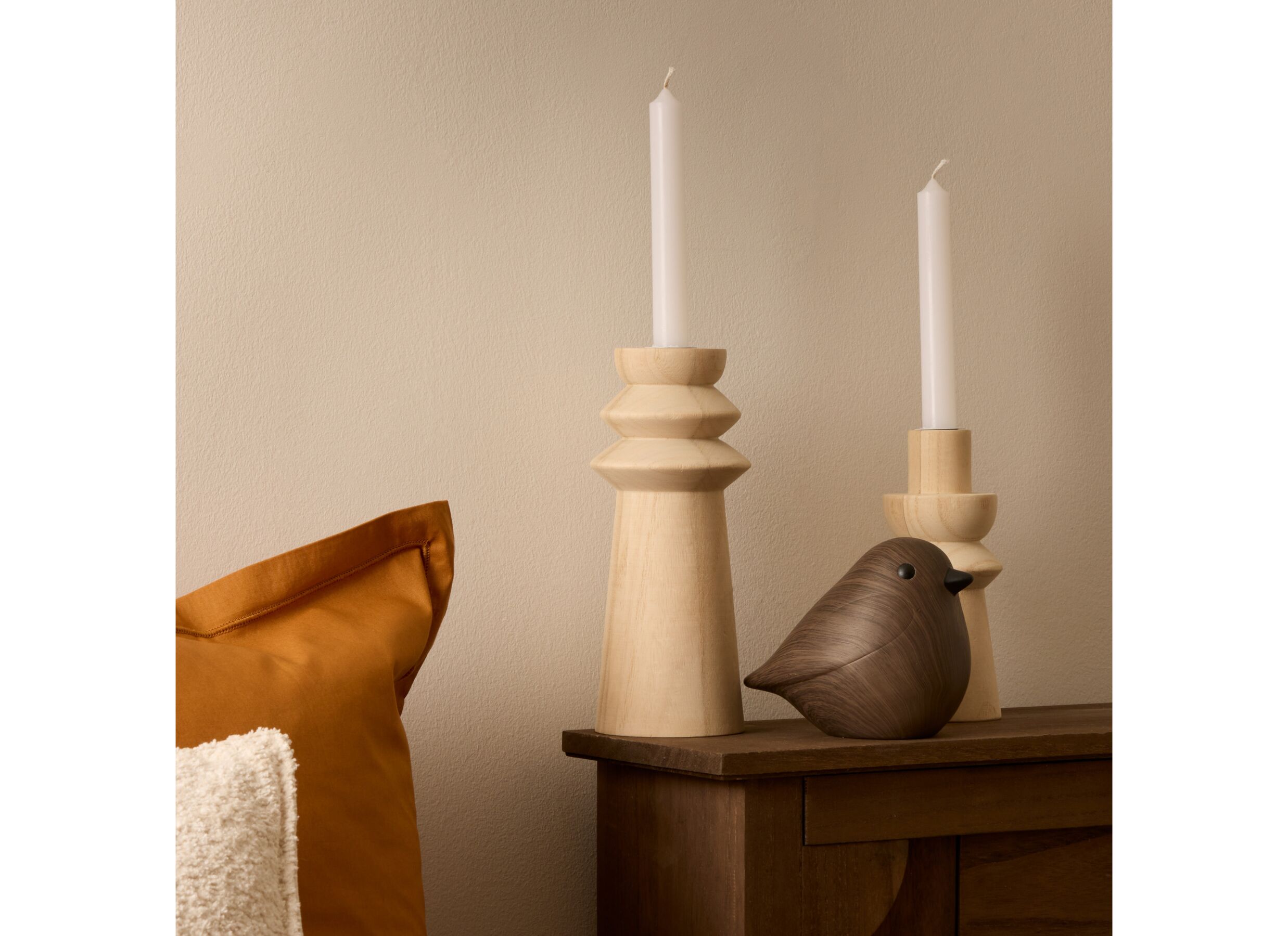 Foto ambiance - Déco Oiseau H14,5cm - dolomite - tabac