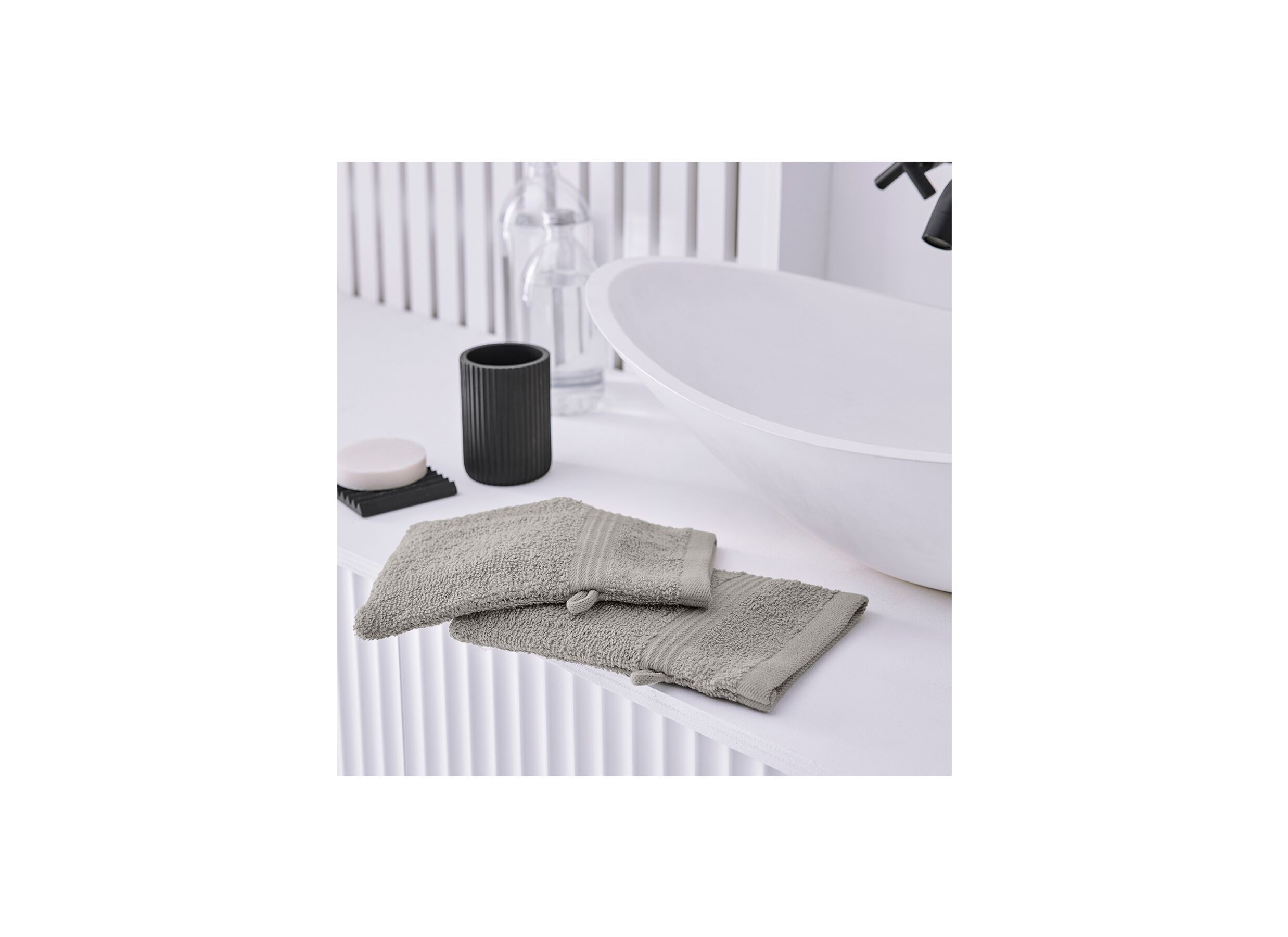 Washandje Essential 16x21cm dune set van 2