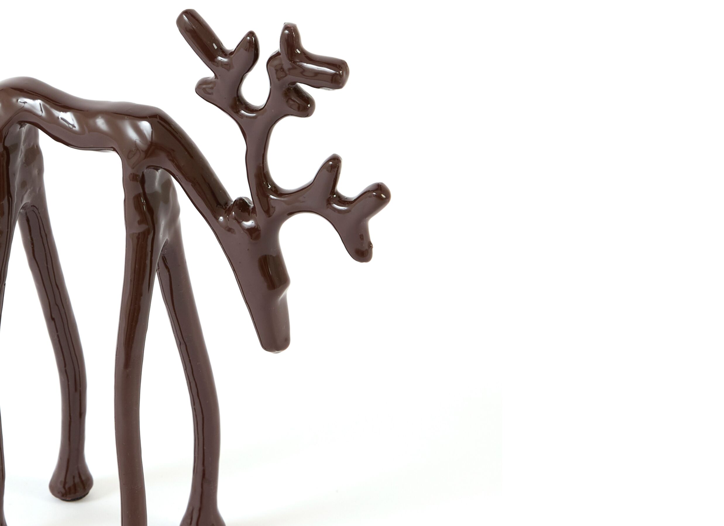 Detailfoto - Beeld Deer 15x6x20cm - metaal - aubergine