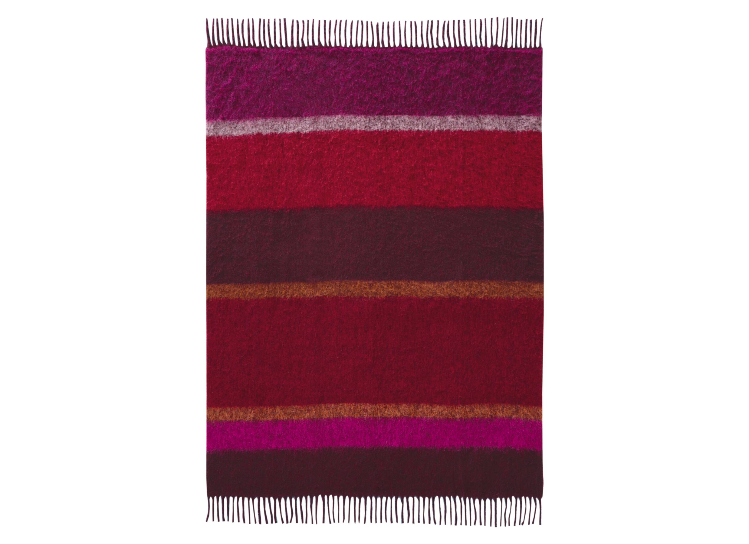 Aperçu - Plaid Mohair Look 130x190cm - polyester & laine - rose & rouge